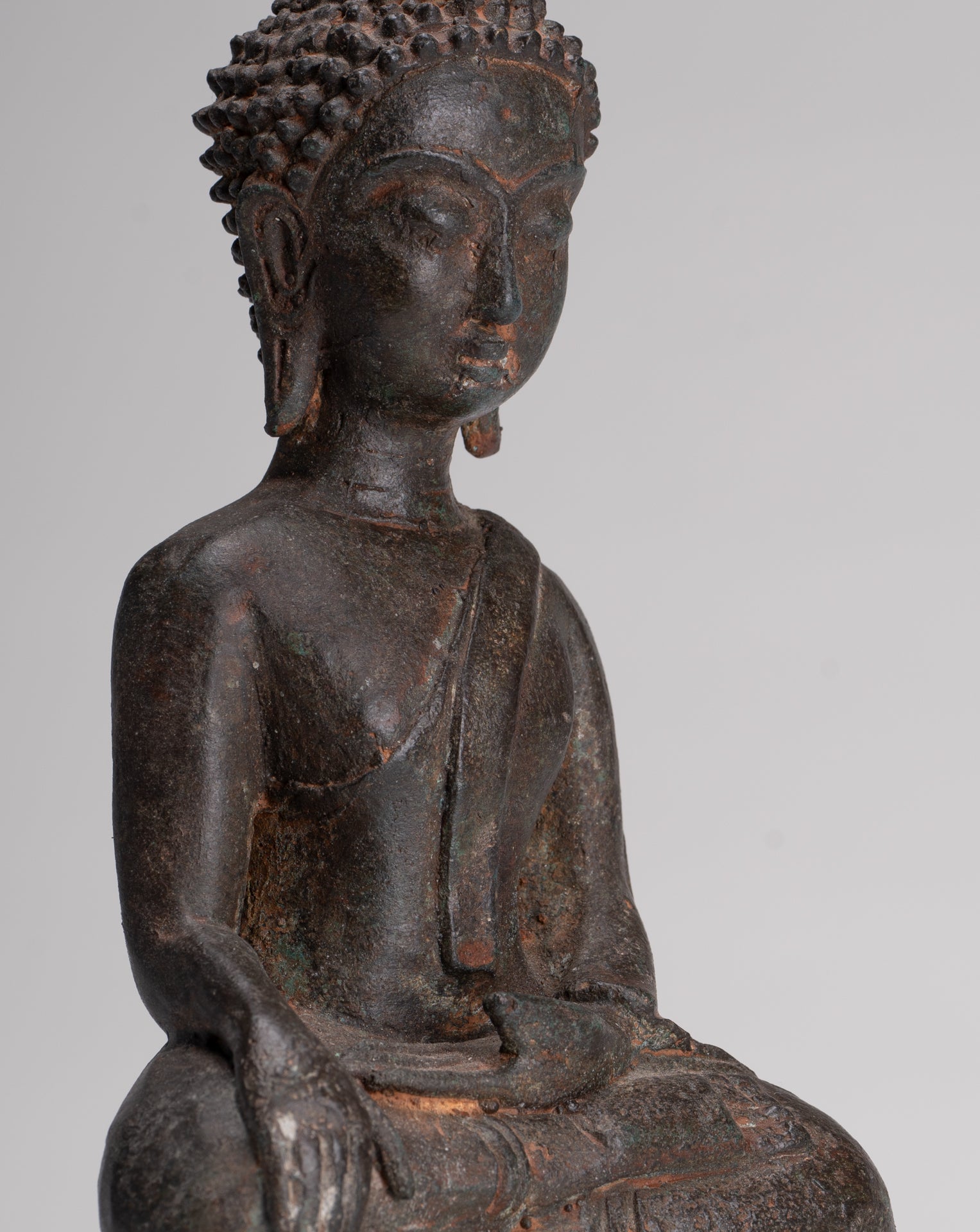 Buddha Statue - Antique Laos Style Enlightenment Buddha Statue - 27cm/11"