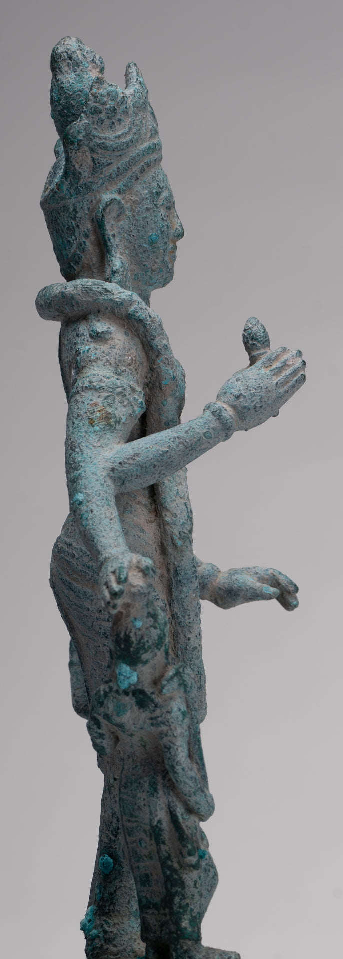 Vishnu Statue - Antique Phnom Da Style Khmer Vishnu with Gadanari and Chakrapurusha - 39cm/16"