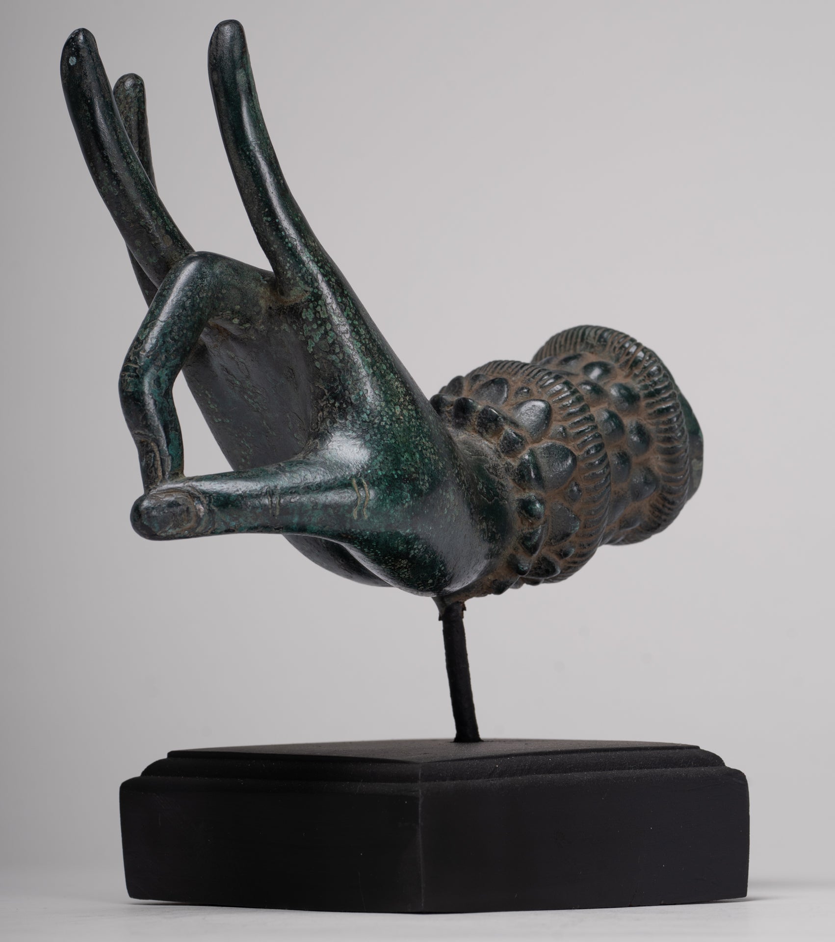 Mounted Antique Thai Style Southeast Asia Bronze Thai Teaching Hand - 24cm/10"