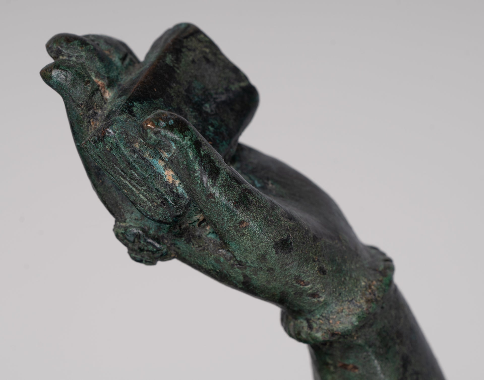 Antique Lopburi Style Thai Bronze Reclining Vishnu Statue - 55cm/22" Long