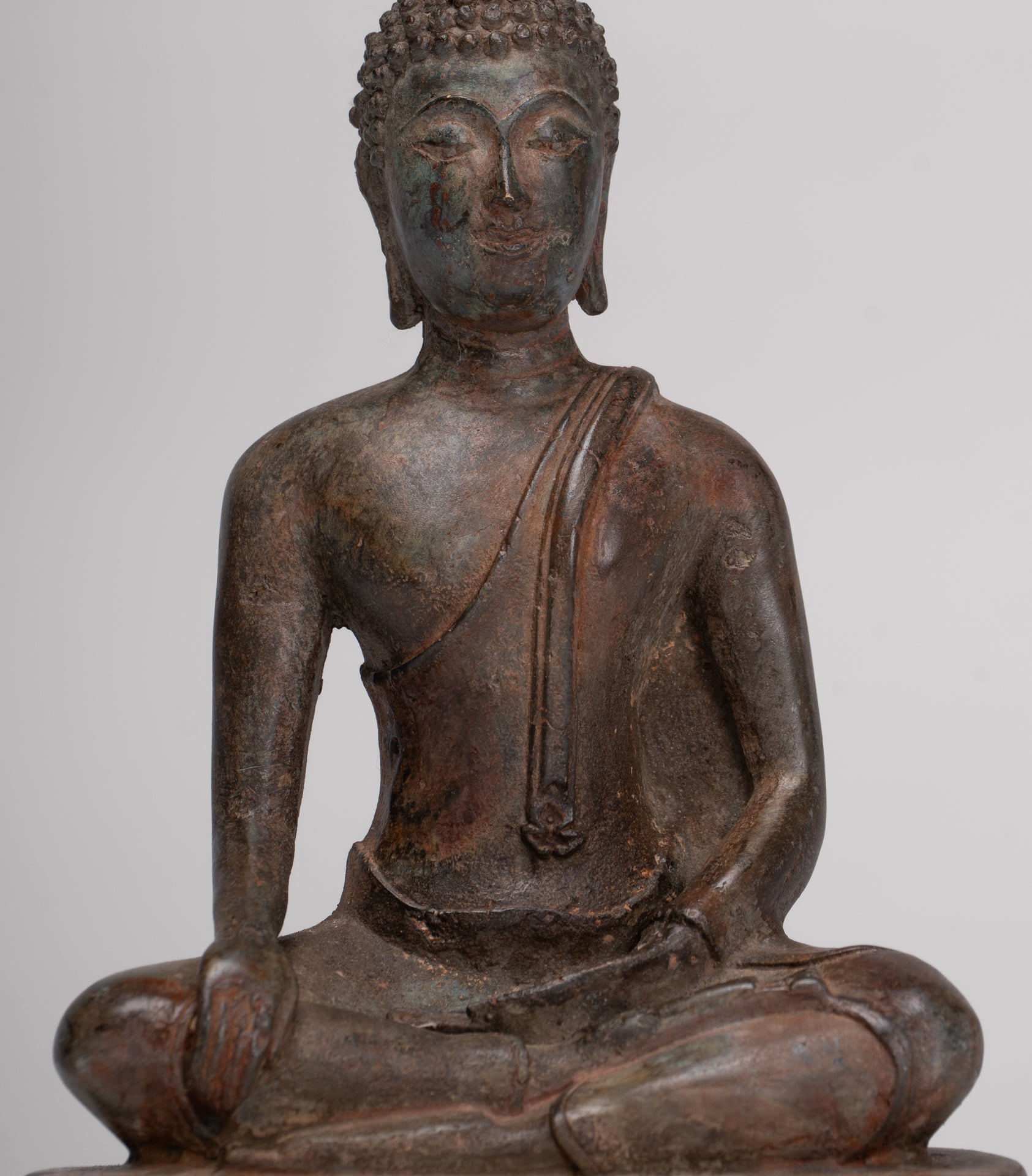 Buddha Statue - Antique Sukhothai Style Thai Enlightenment Buddha Statue - 18cm/7"