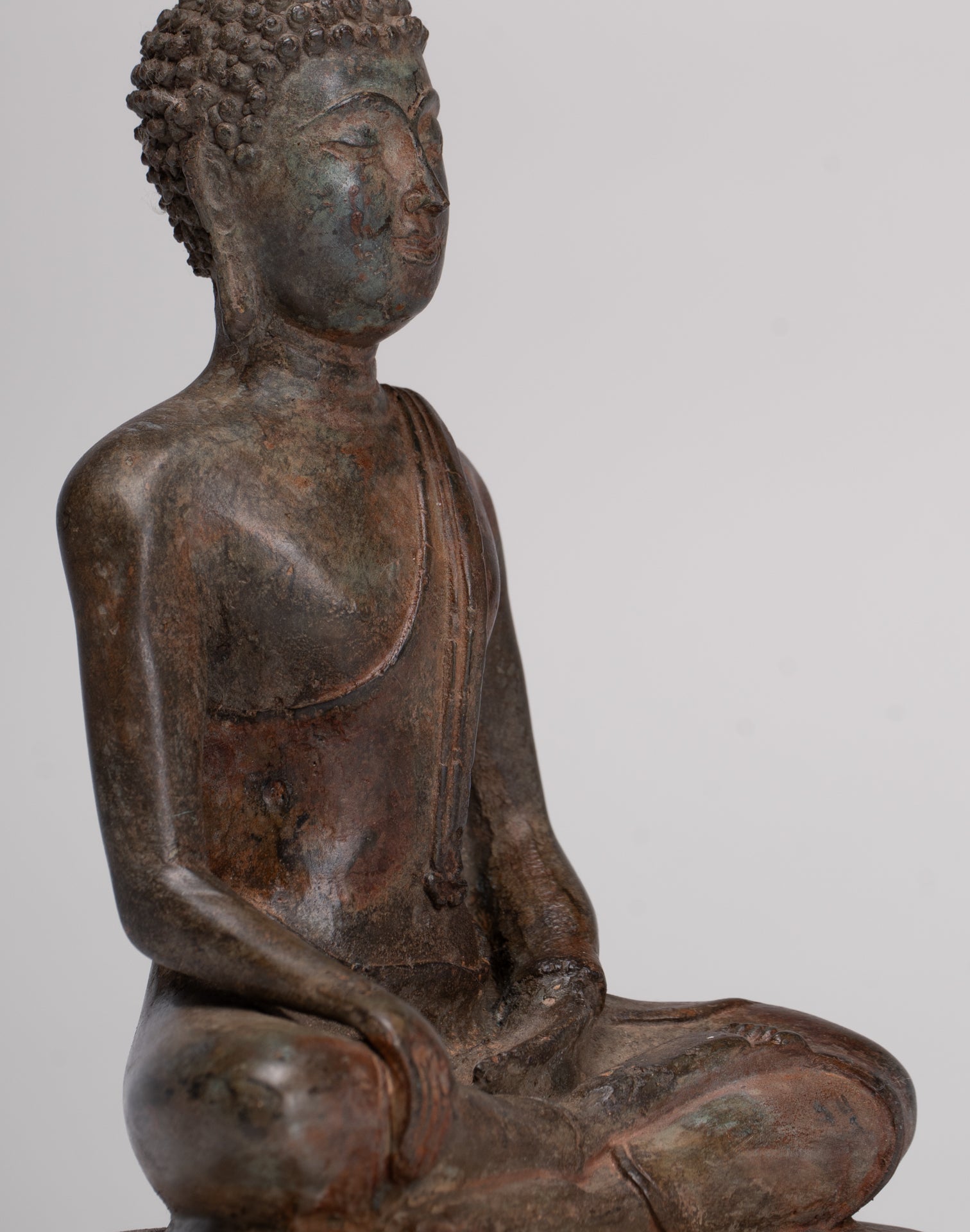 Buddha Statue - Antique Sukhothai Style Thai Enlightenment Buddha Statue - 18cm/7"