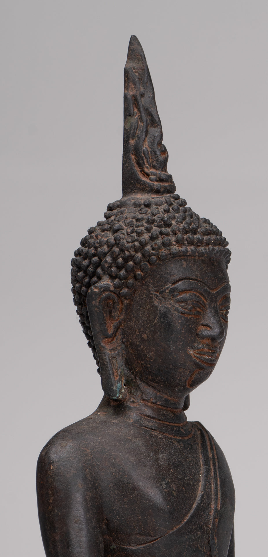 Buddha Statue - Antique Thai Style Chiang Rung Seated Enlightenment Buddha Statue - 32cm/13"