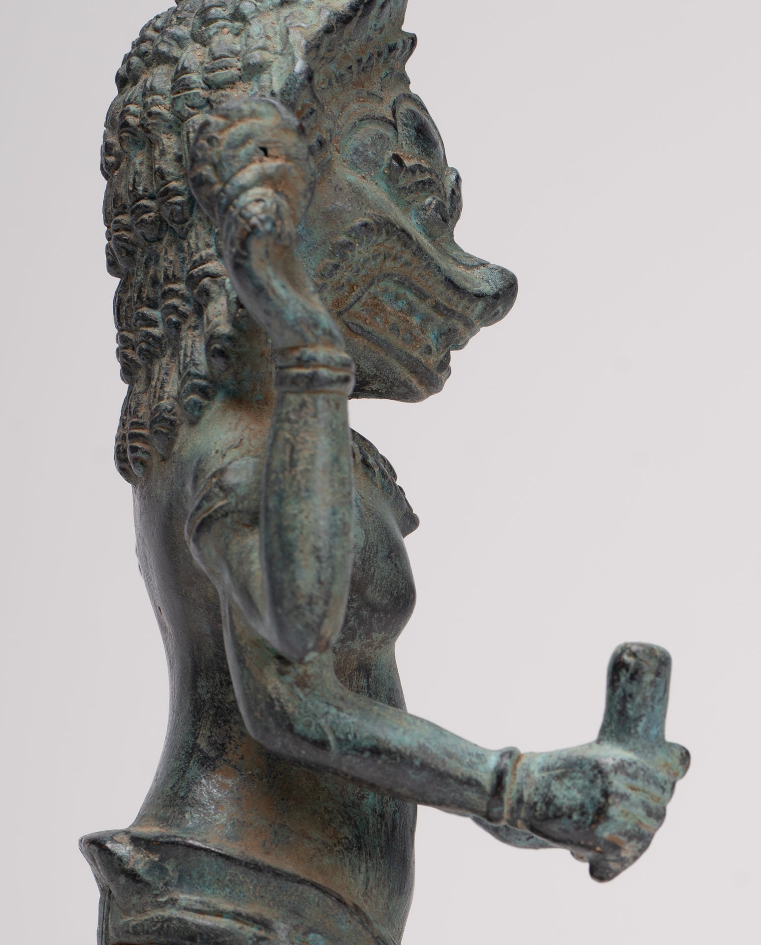 Antique Khmer Style Bronze - Vishnu Avatar - Narasimha or Narasingh - 25cm/10"