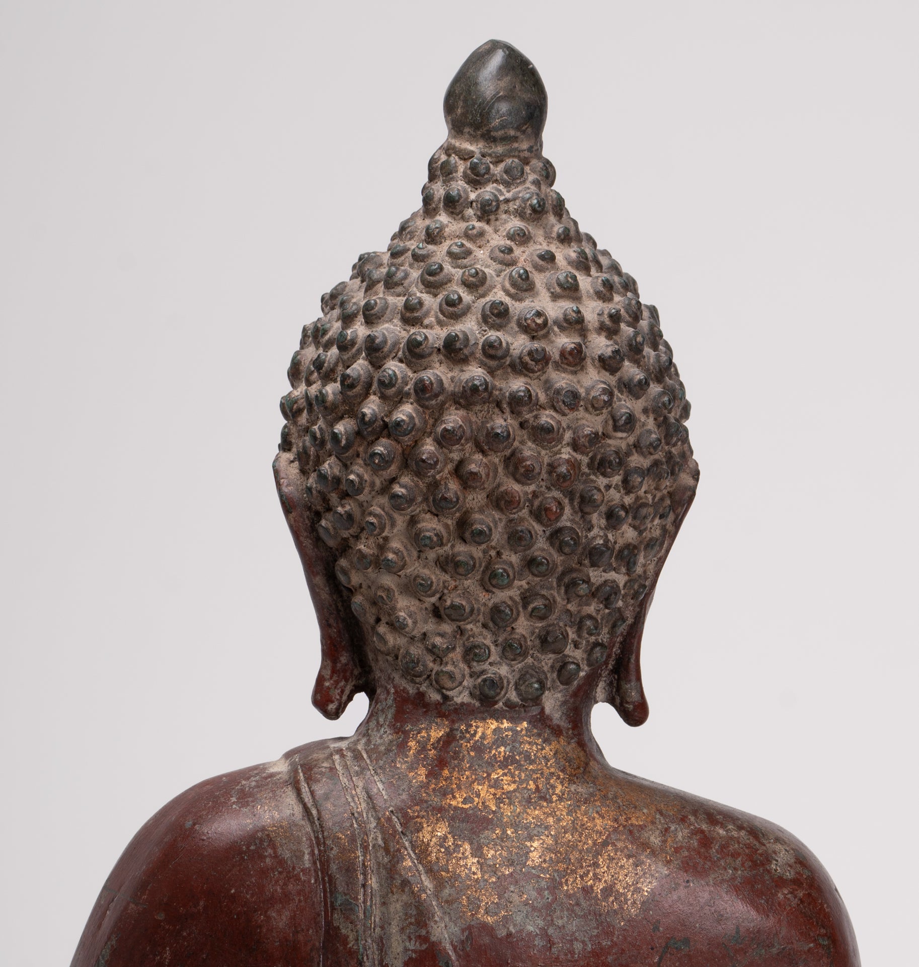 Buddha Statue - Antique Thai Style Bronze Chiang Saen Enlightenment Buddha Statue - 41cm/16"