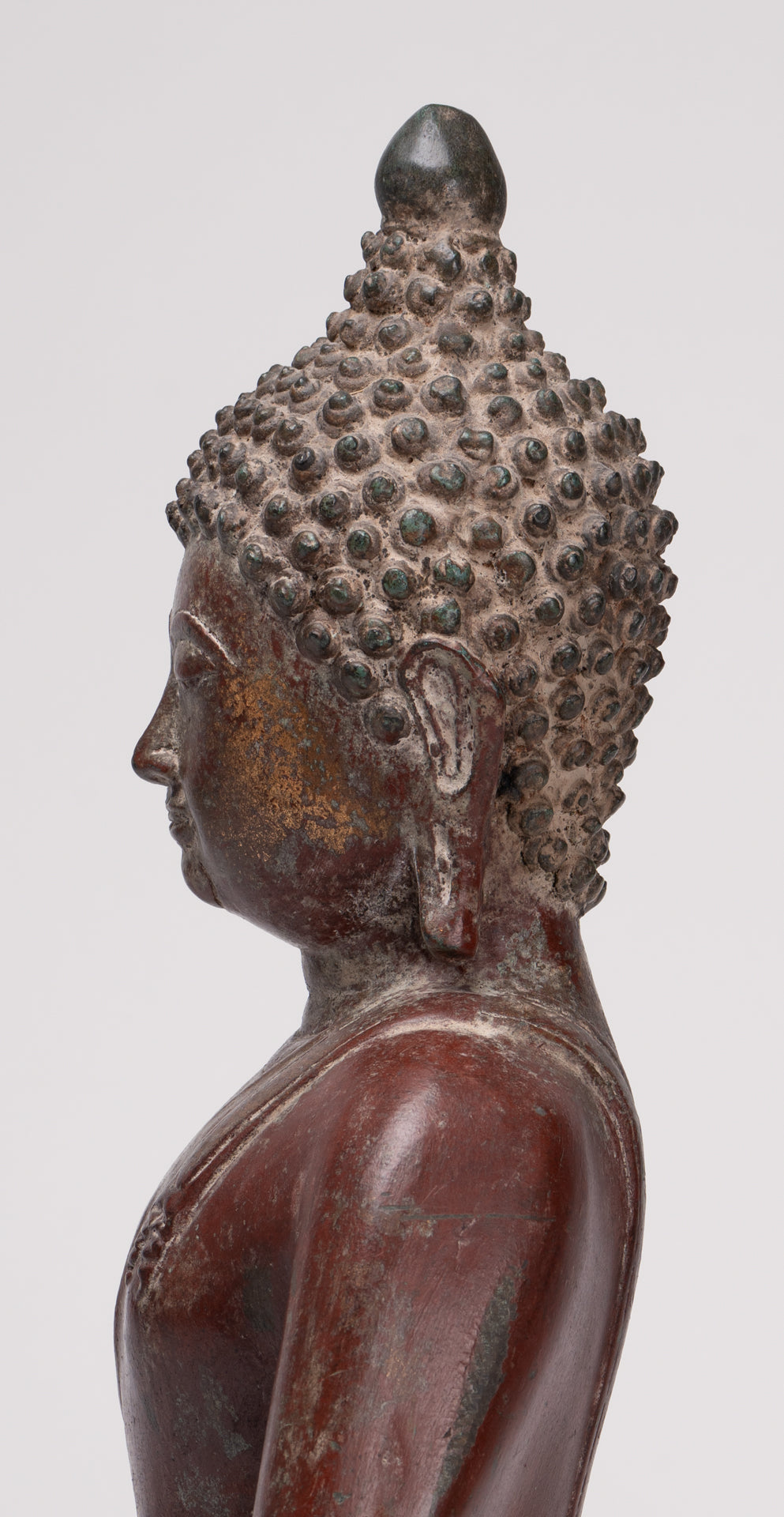 Buddha Statue - Antique Thai Style Bronze Chiang Saen Enlightenment Buddha Statue - 41cm/16"