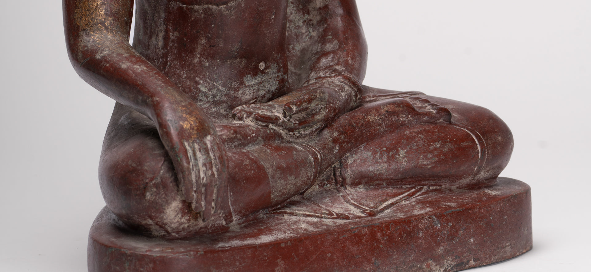 Buddha Statue - Antique Thai Style Bronze Chiang Saen Enlightenment Buddha Statue - 41cm/16"