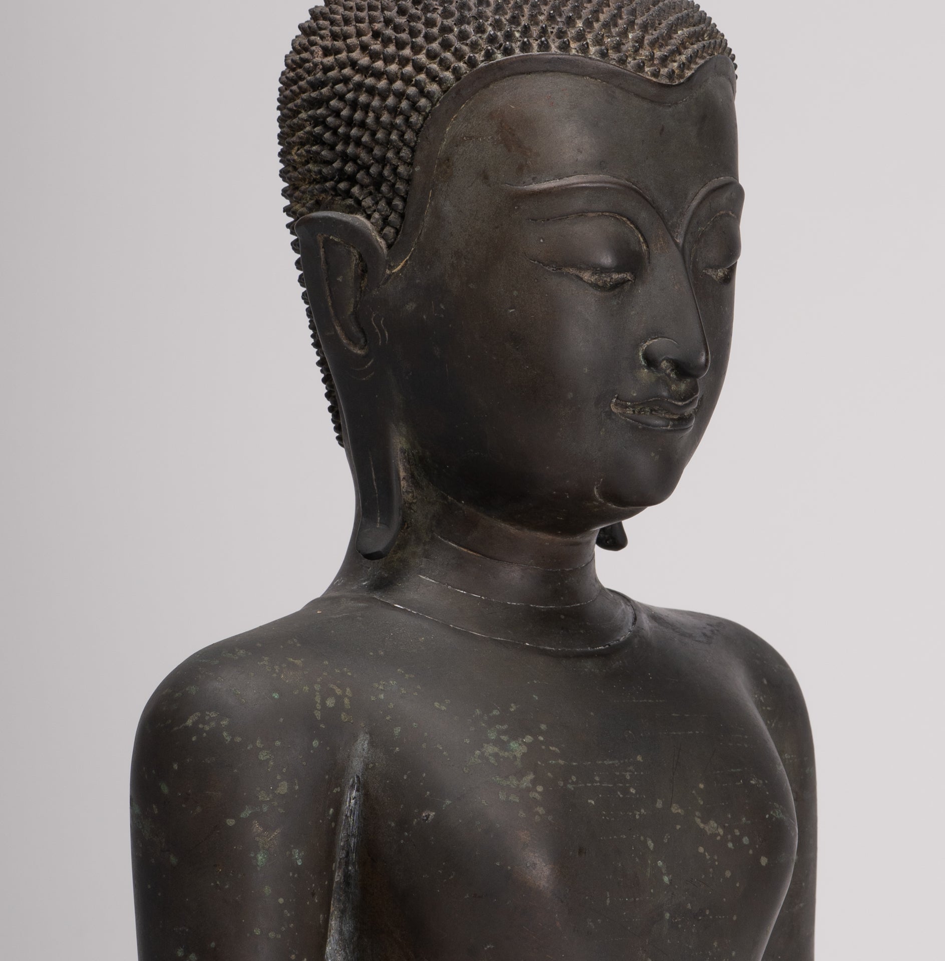 Buddha Statue - Antique U Thong Style Bronze Enlightenment Buddha Torso - 65cm/26"