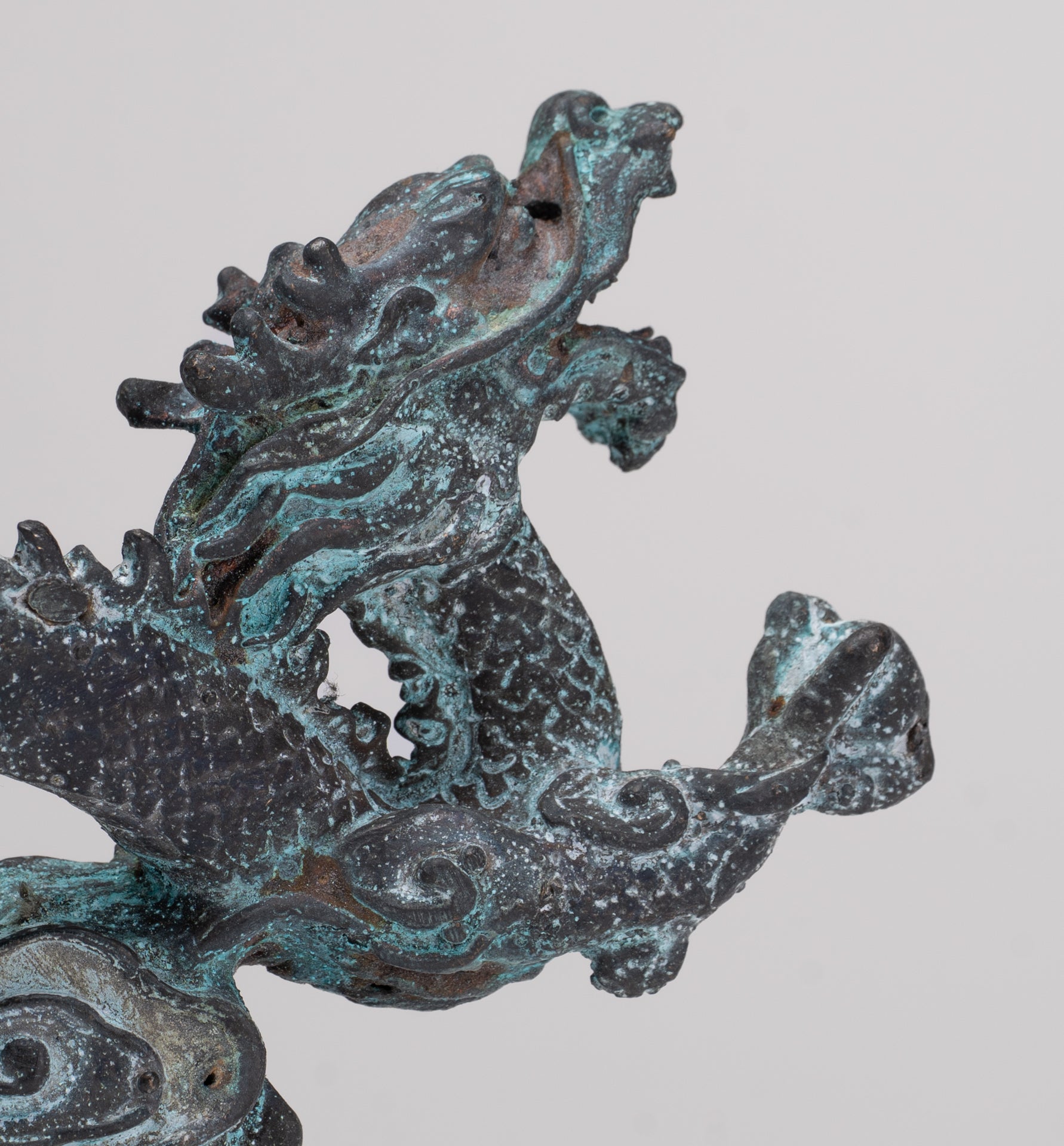 Chinese Dragon - Antique Chinese Style Bronze Dragon Statue - 10cm/4"