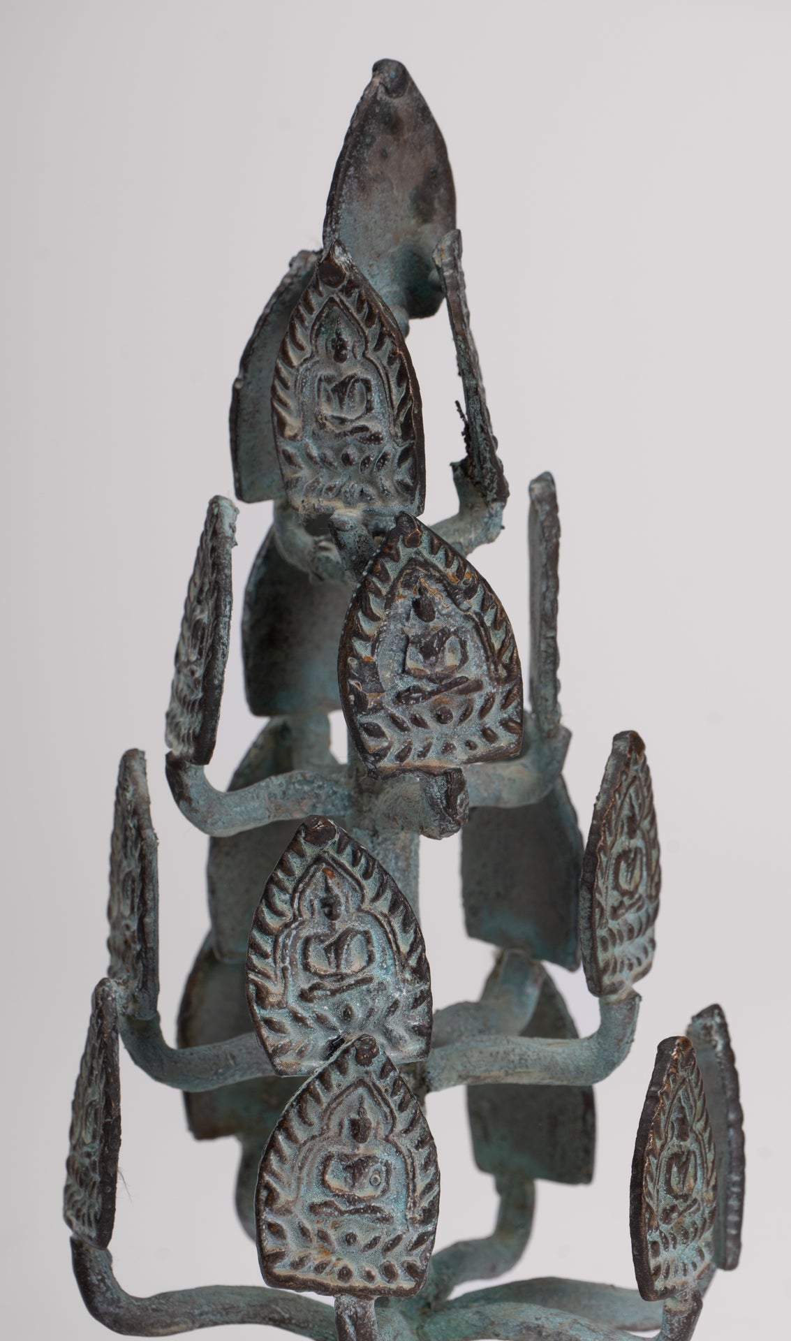 Buddha Sculpture - Antique Thai Style Bronze Seated Meditation Buddha Statues - 18cm/7"