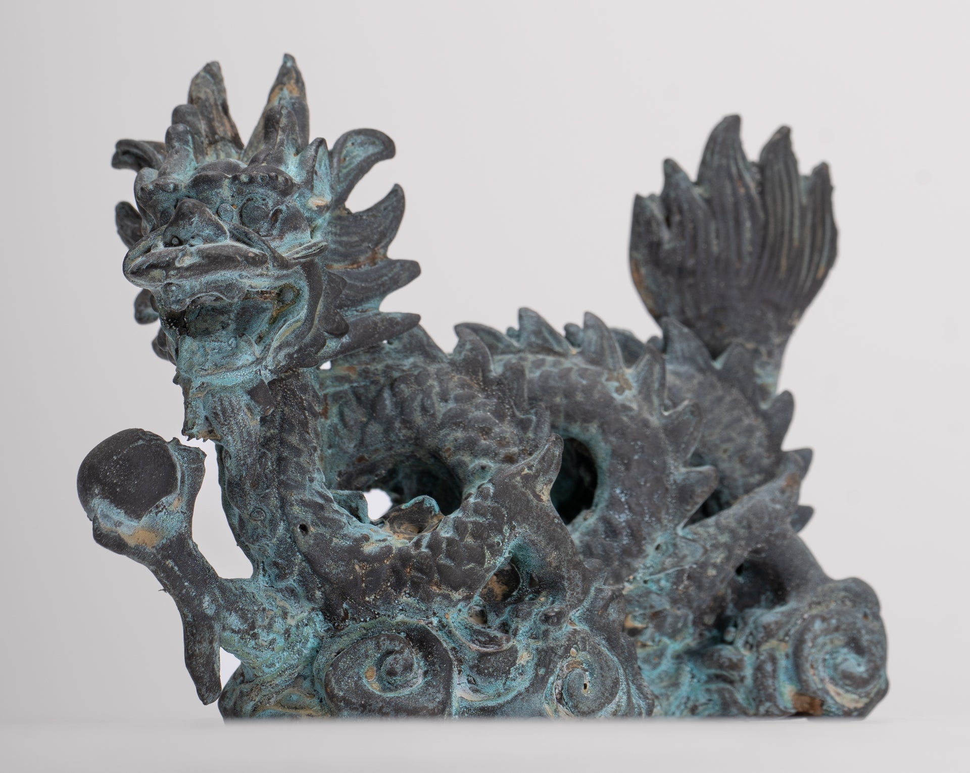 Antique Chinese Style Bronze Dragon Statue - 12.5cm/5"