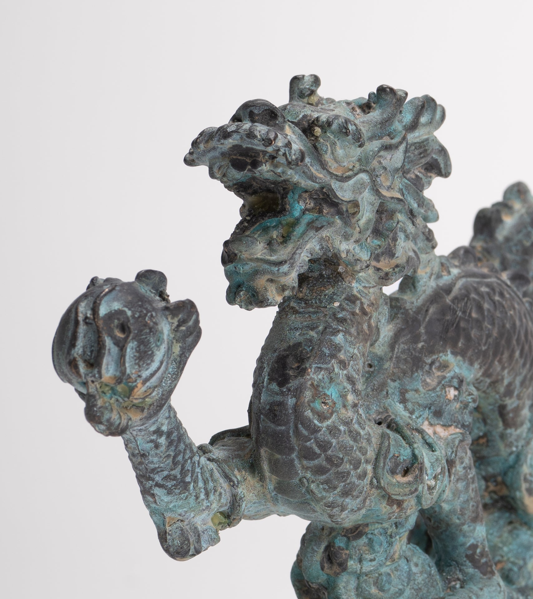 Antique Chinese Style Bronze Chinese Dragon Statue - 12cm/5"