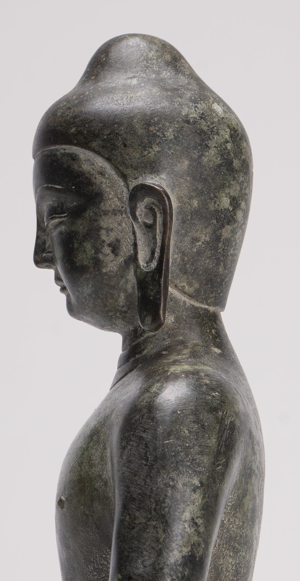 Antique Japanese Style Bronze Seated Meditation Amitabha Buddha Statue - 28cm/11"