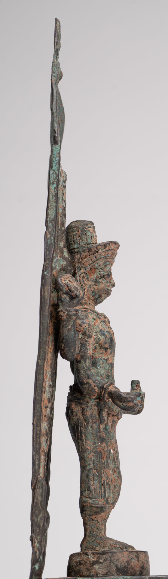 Antique Lopburi Style Thai Bronze Enthroned Vishnu Statue - 40cm/16"