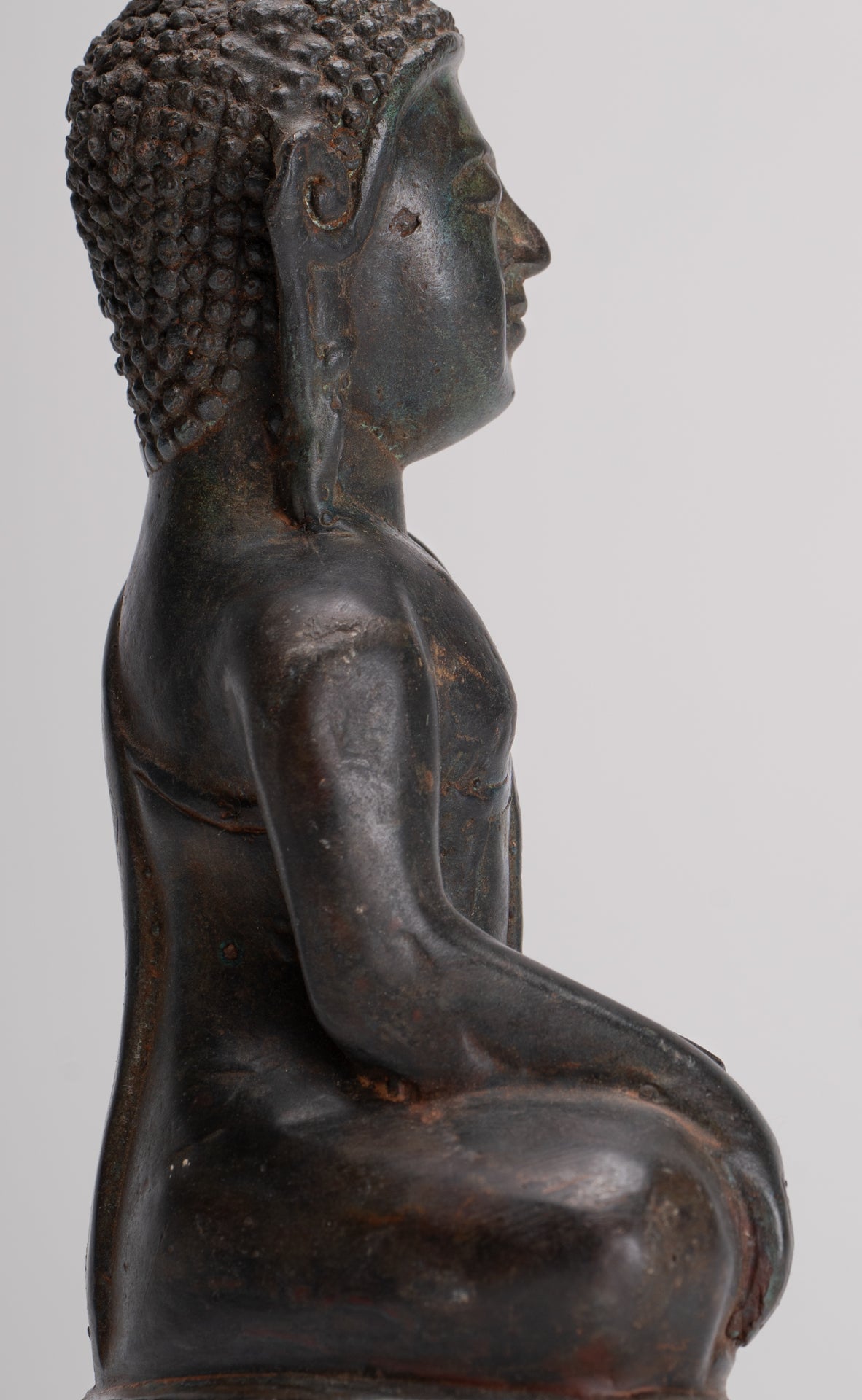 Buddha Statue - Antique Laos Style Bronze Enlightenment Buddha Statue - 21cm/8"