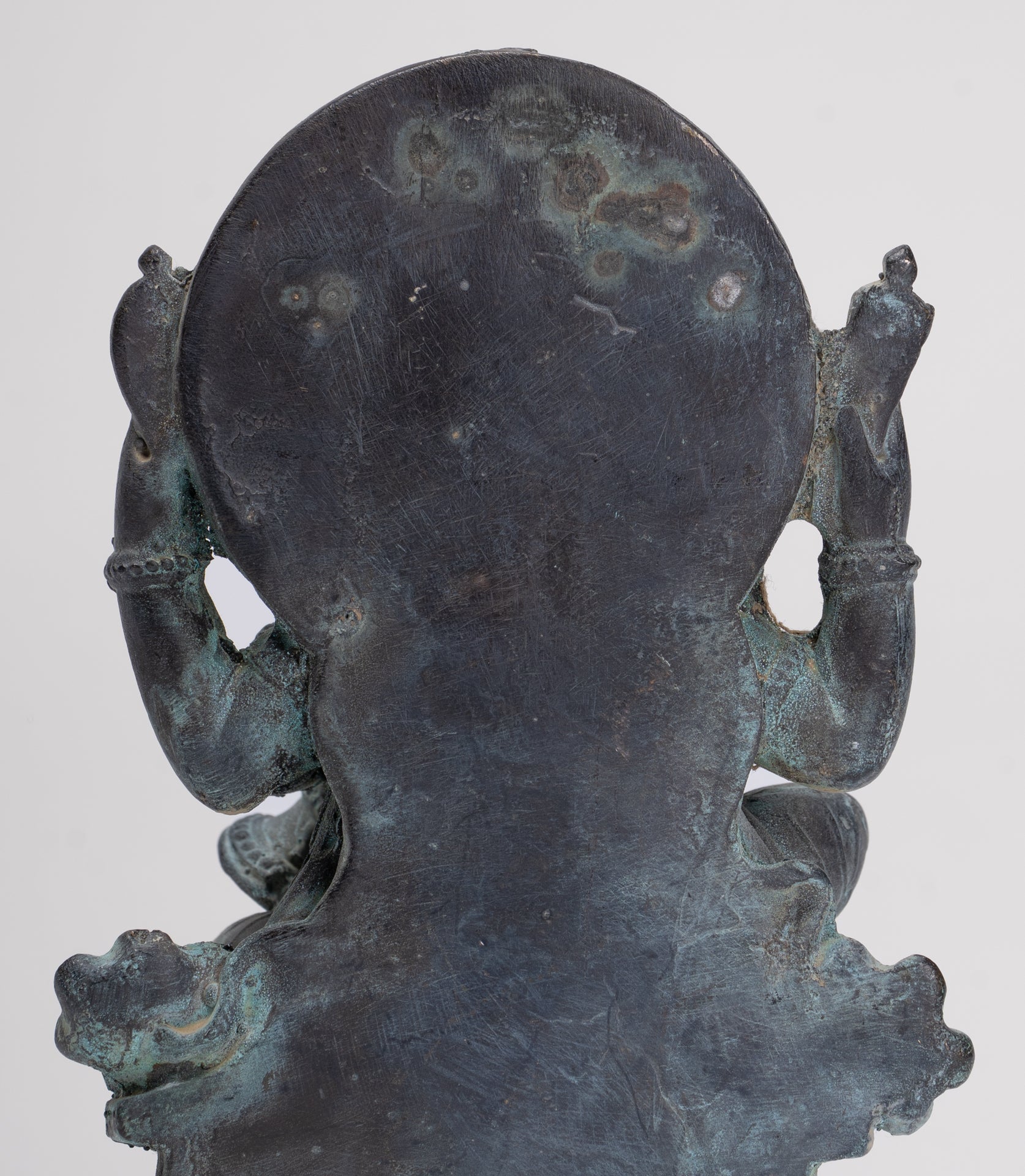 Ganesh - Antique Thai Style Bronze Seated Ganesh Statue - 15.5cm/6"