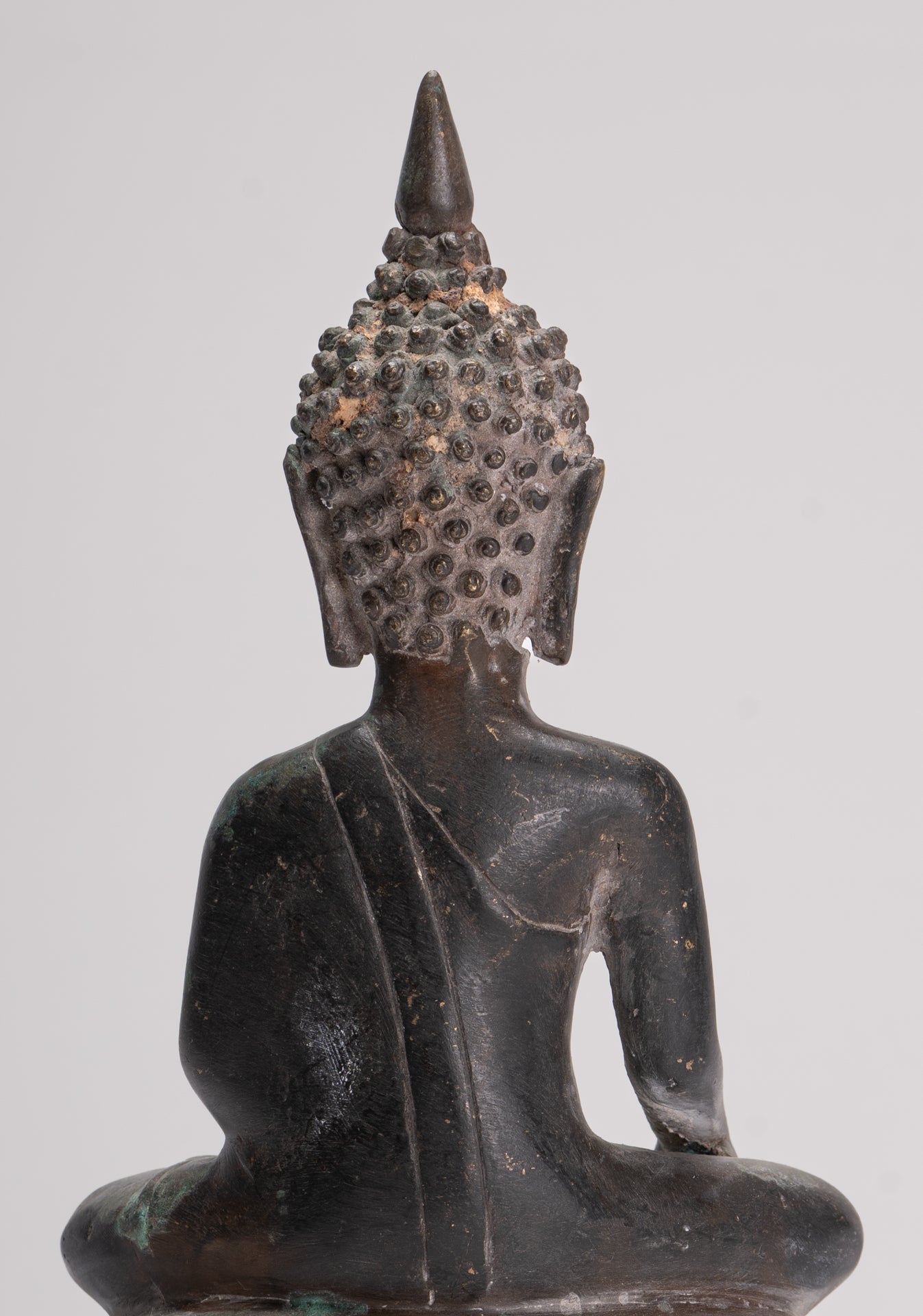 Buddha Statue - Antique Laos Style Bronze Enlightenment Buddha Statue - 29cm/12"