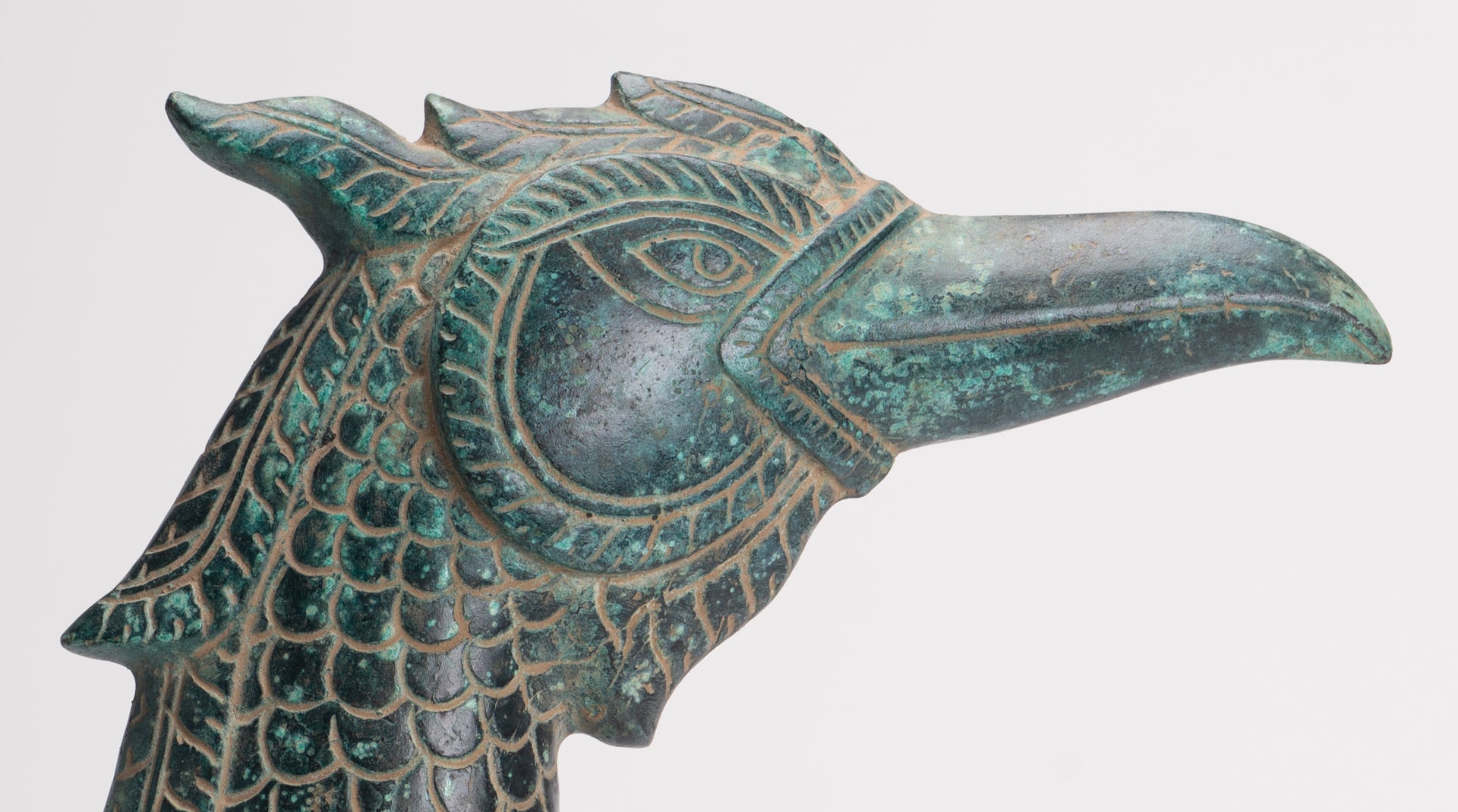 Antique Khmer Style Standing Bronze Mythical Bird/Goose/Peacock - 29cm/12" Tall