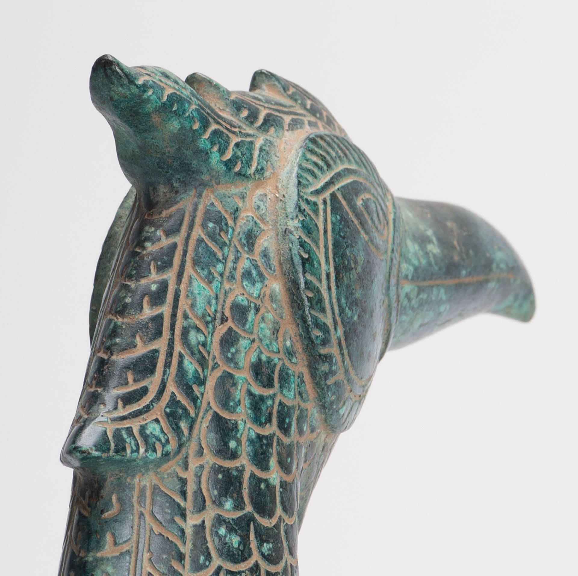 Antique Khmer Style Standing Bronze Mythical Bird/Goose/Peacock - 29cm/12" Tall