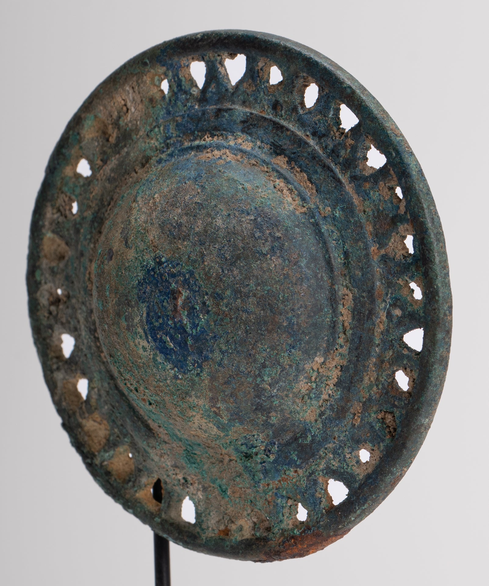 Antique Khmer Style Mounted Bronze Mandala Belt Buckle - 16cm/6"