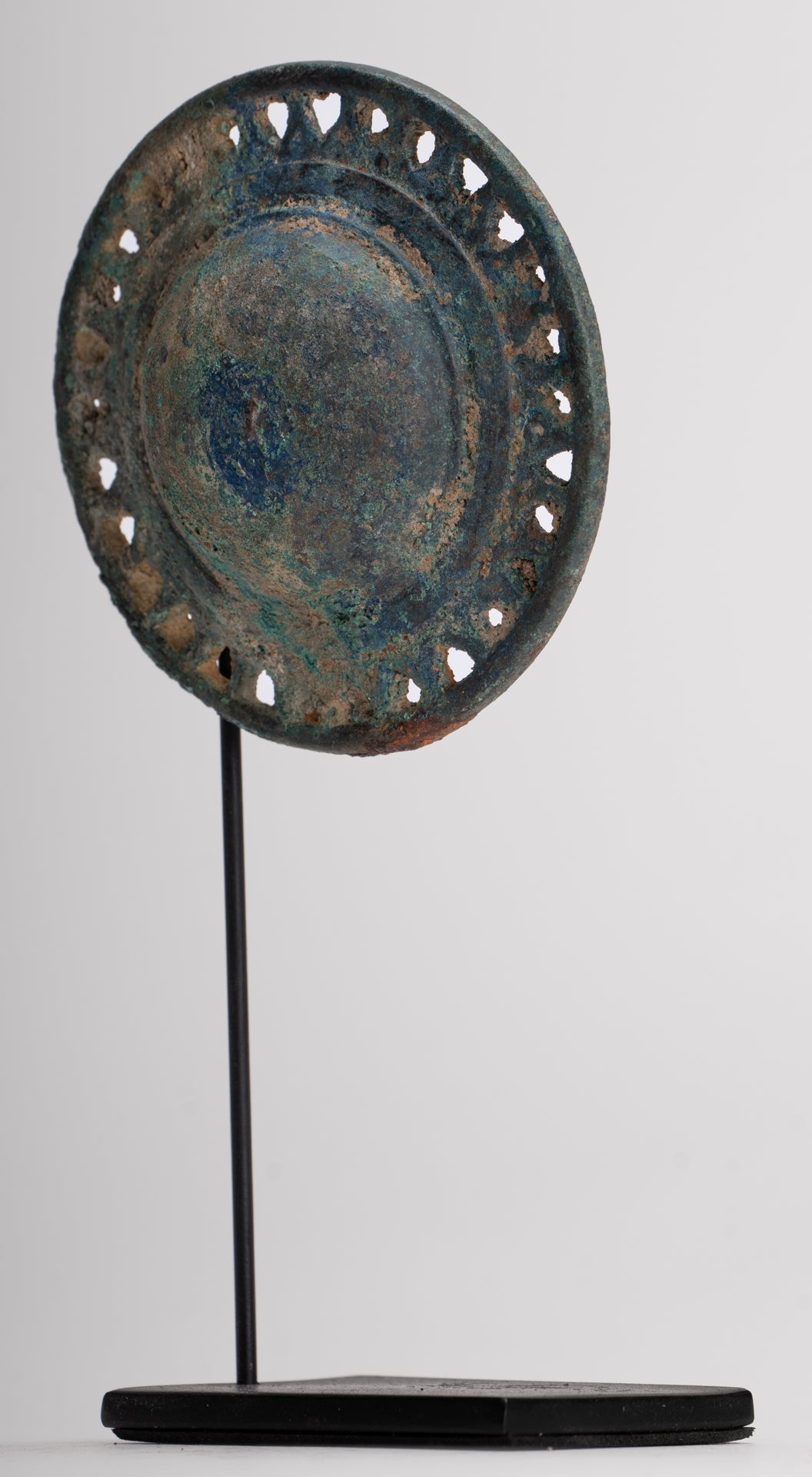 Antique Khmer Style Mounted Bronze Mandala Belt Buckle - 16cm/6"