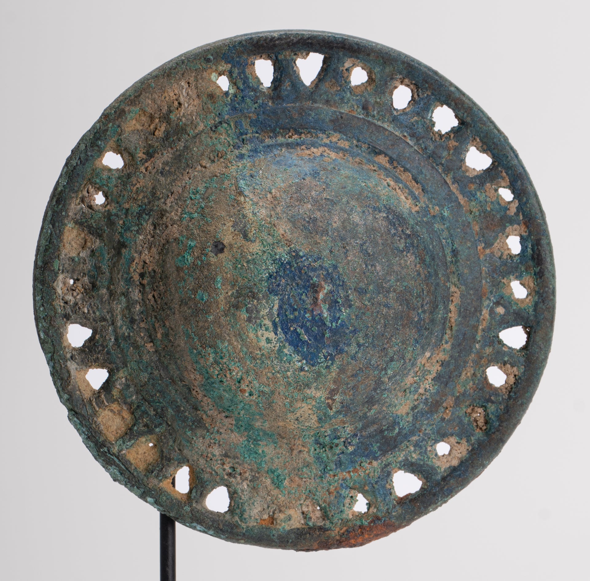 Hebilla de cinturón con mandala de bronce montada estilo jemer antiguo - 16 cm/6"