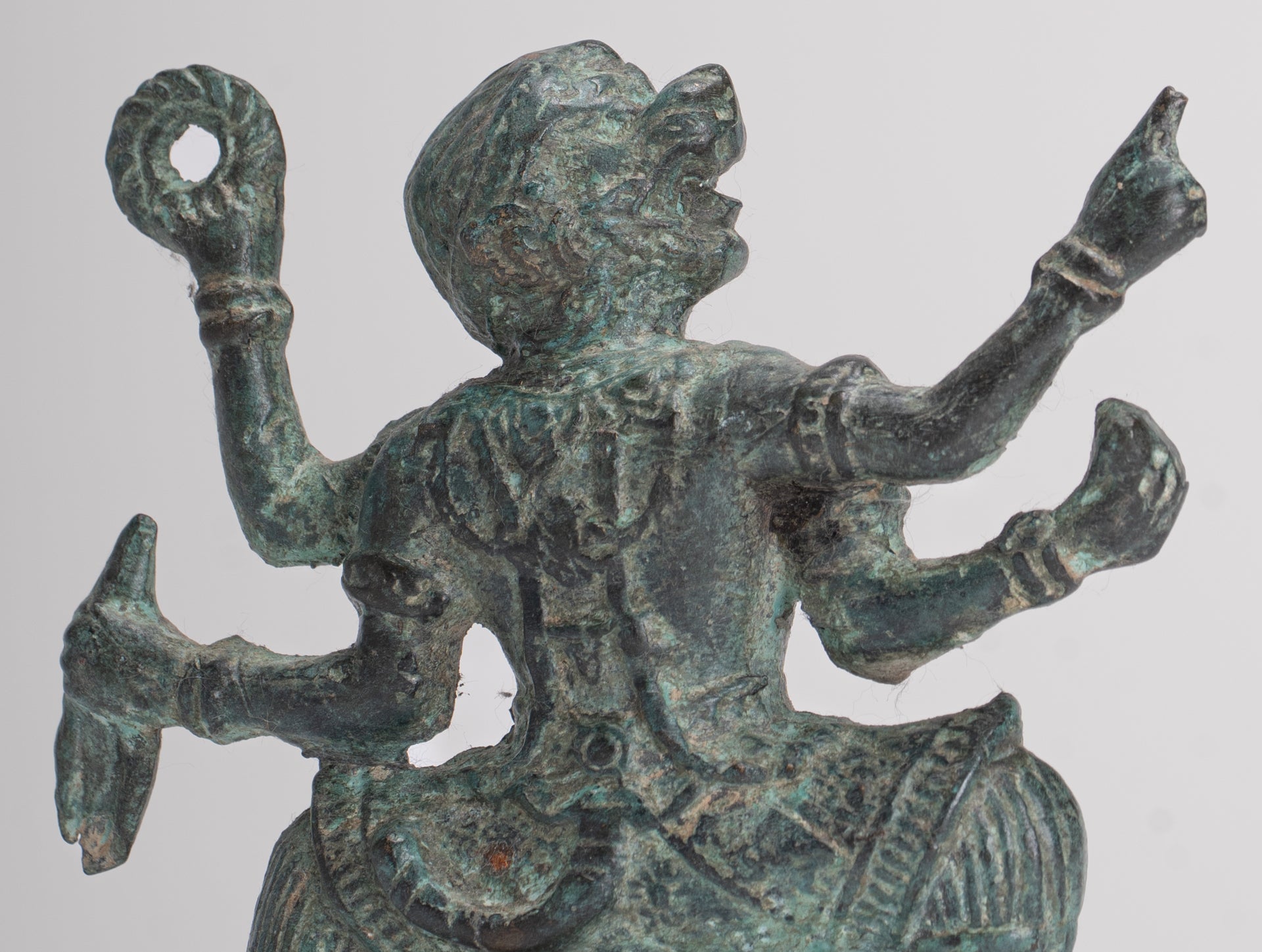 Antique Thai Style Hindu God Hanuman Statue - 12cm/5" Tall