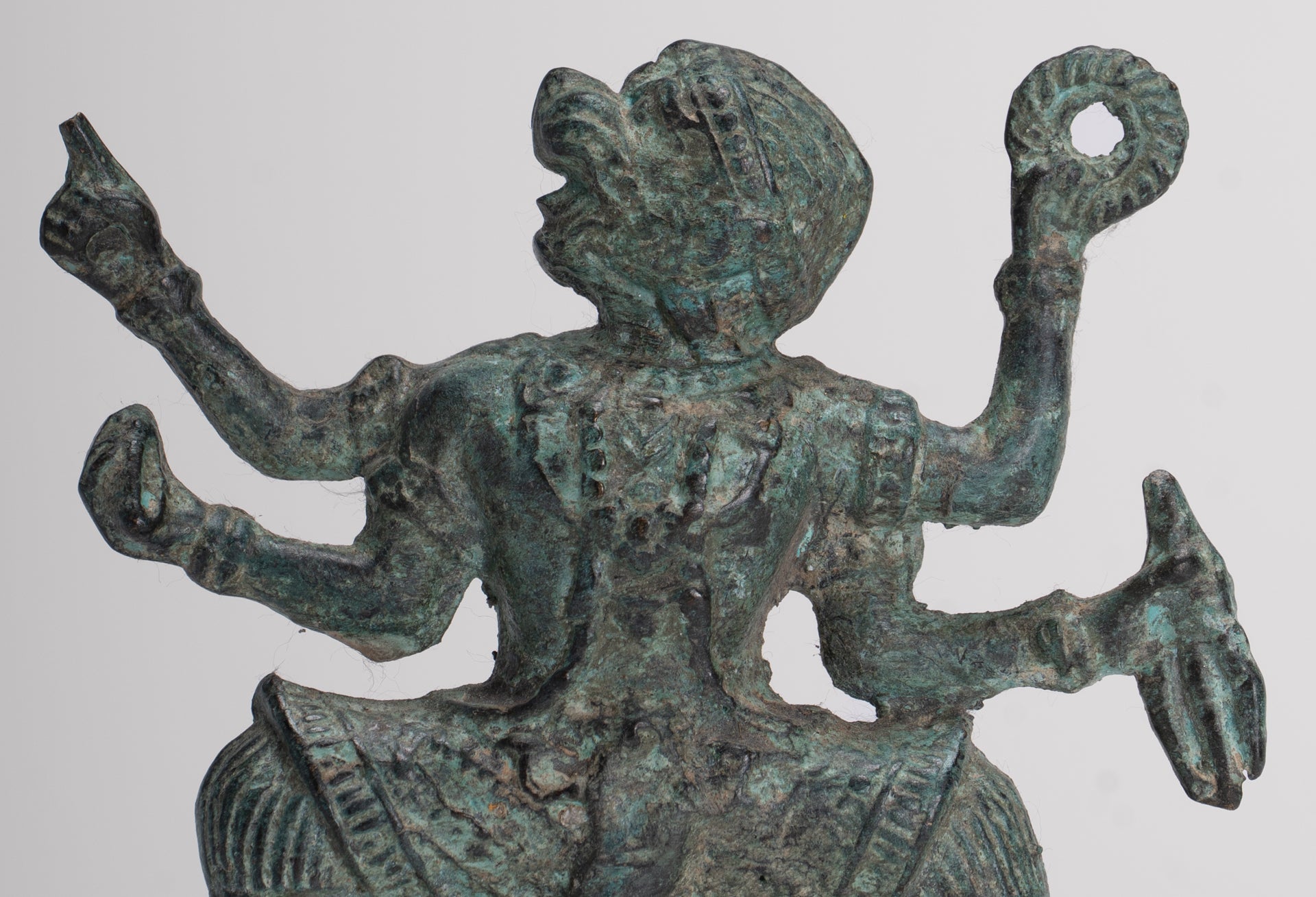 Antique Thai Style Hindu God Hanuman Statue - 12cm/5" Tall