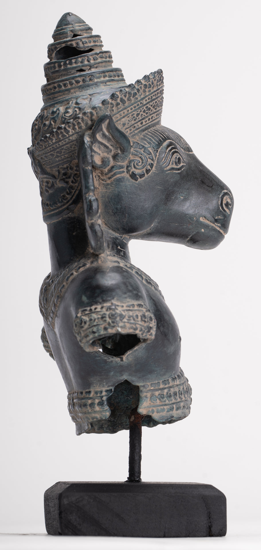 Kalkin Statue - Antique Khmer Style Bronze Hayagriva Kalkin Horse of Vishnu - 25cm/10"