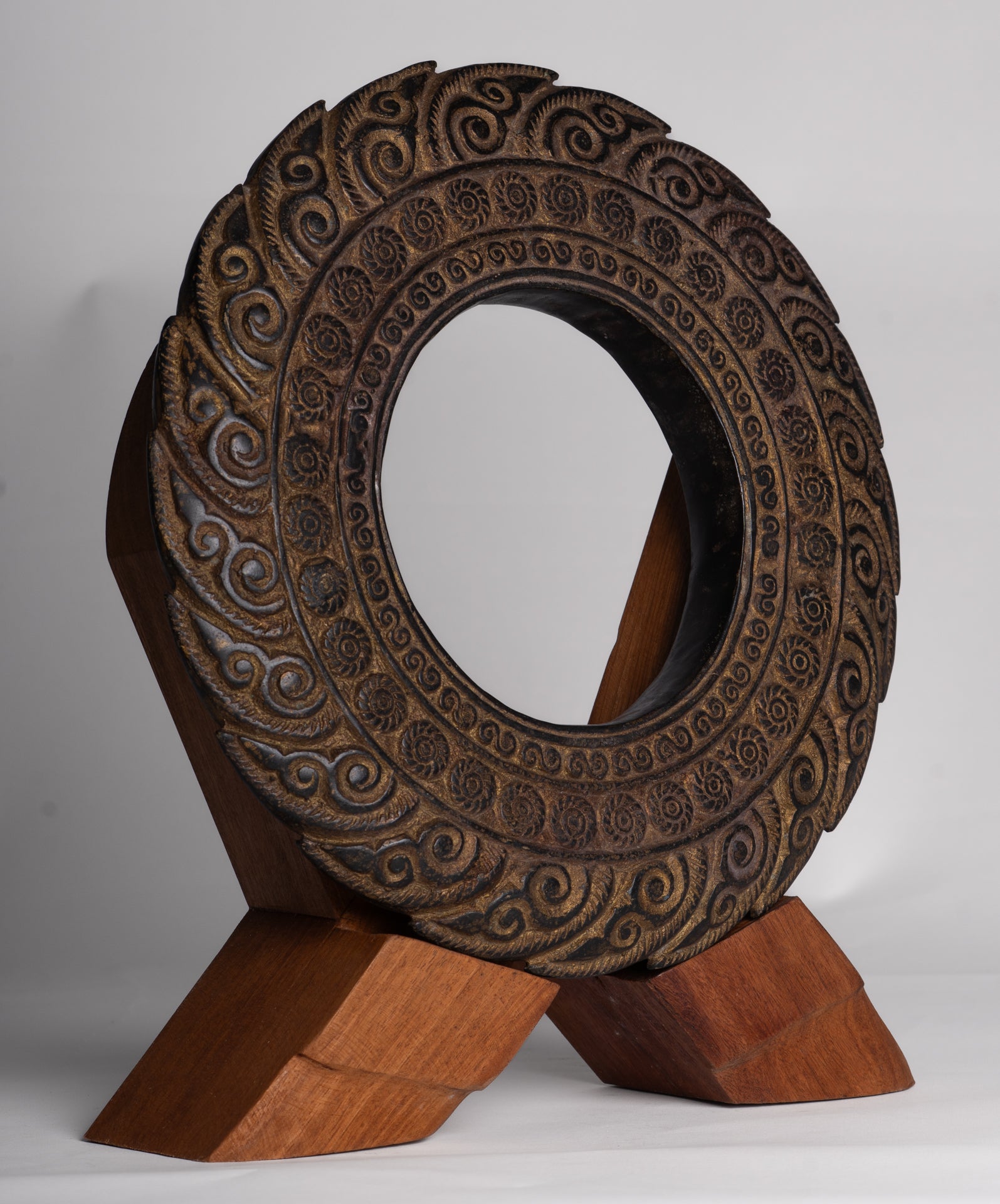 Antique Khmer Style Bronze Vishnu Discus or Chakra - 33cm/13"