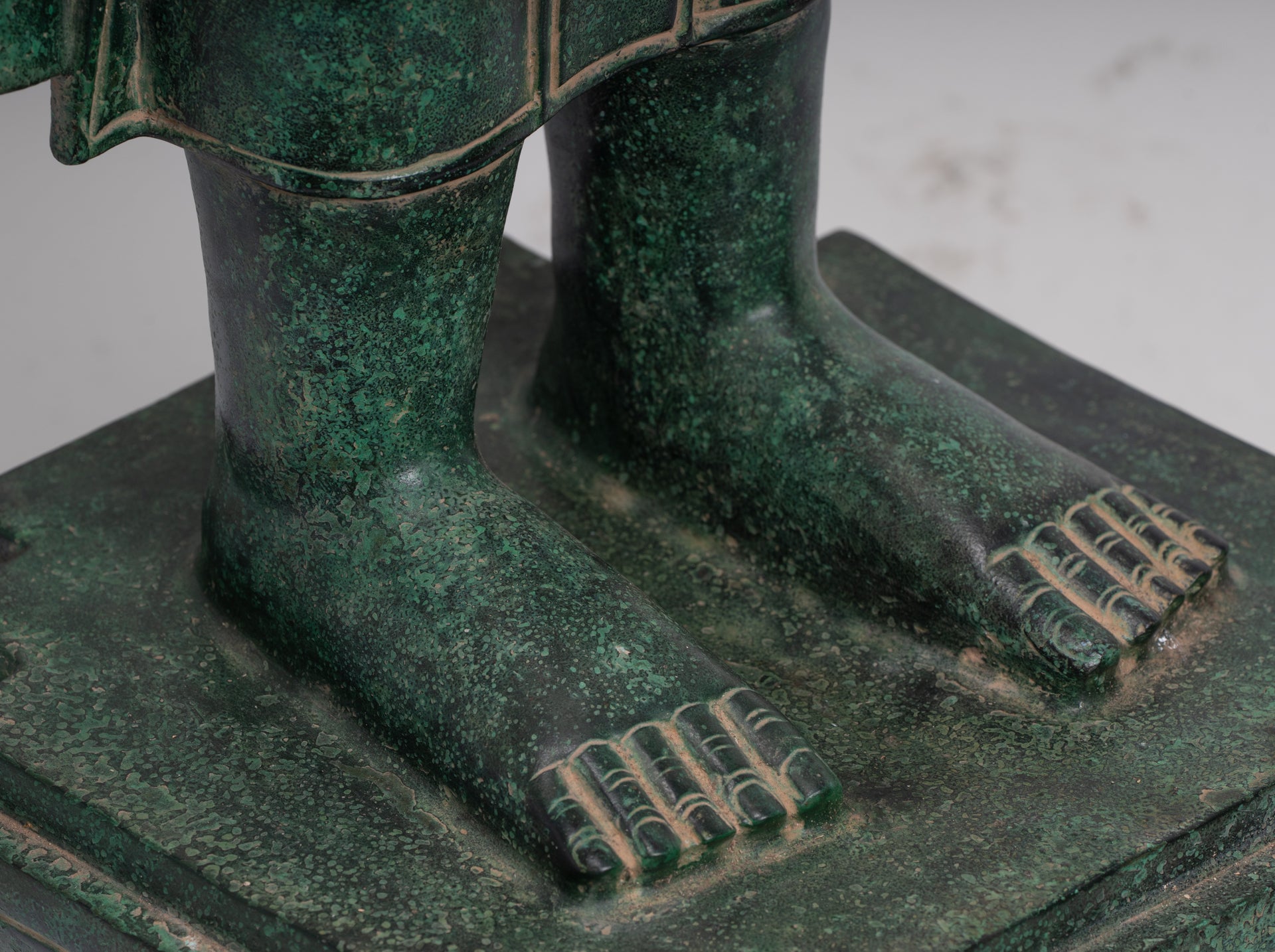 Large Buddha Statue - Antique Khmer Style Bronze Standing Abhaya Protection Buddha Statue - 123cm/49"