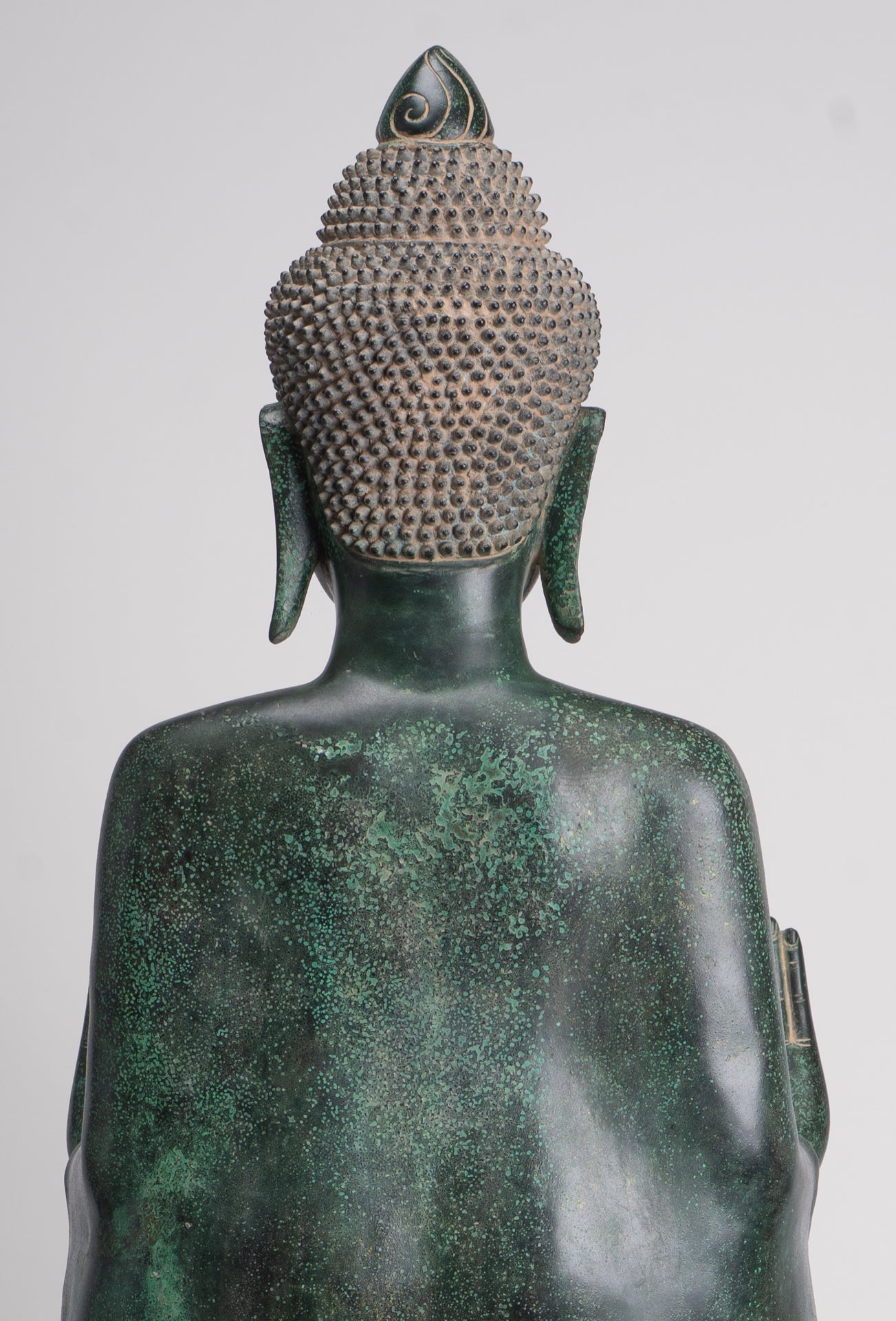 Large Buddha Statue - Antique Khmer Style Bronze Standing Abhaya Protection Buddha Statue - 123cm/49"