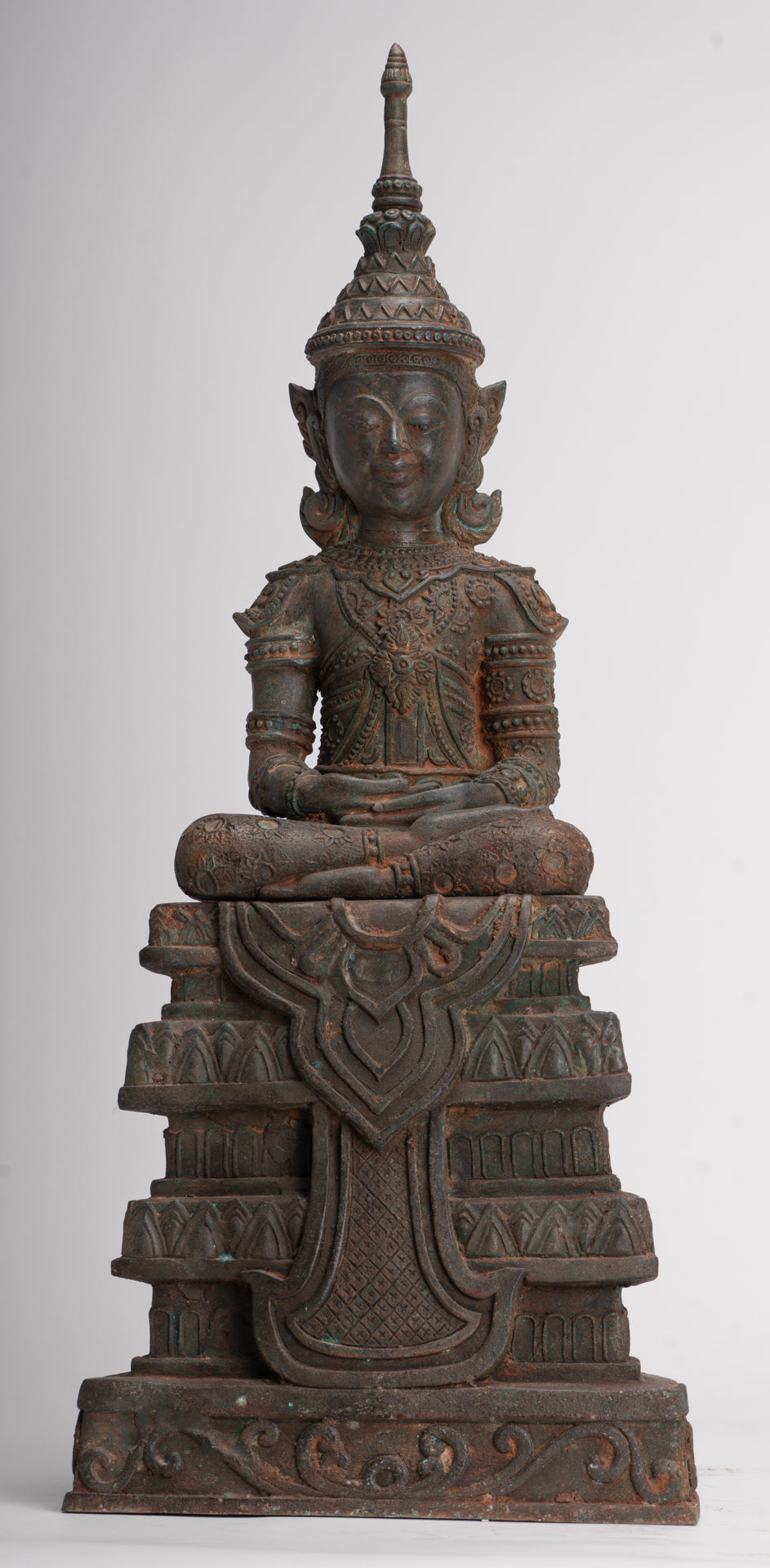 Buddha Statue - Seated Antique Laos Style Meditation Buddha Statue - 61cm/24"