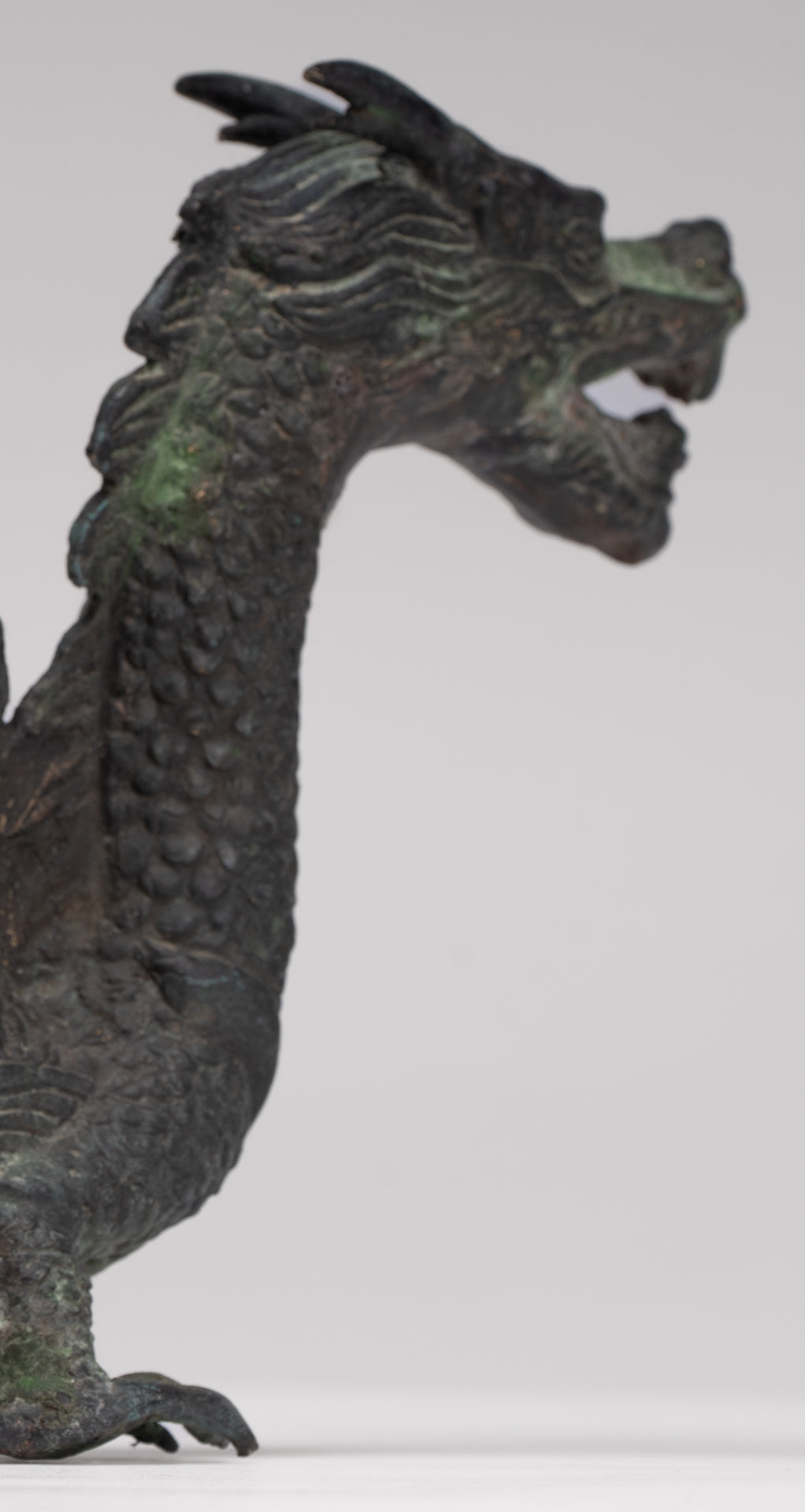 Antique Chinese Style Bronze Dragon Statue - 16cm/6"