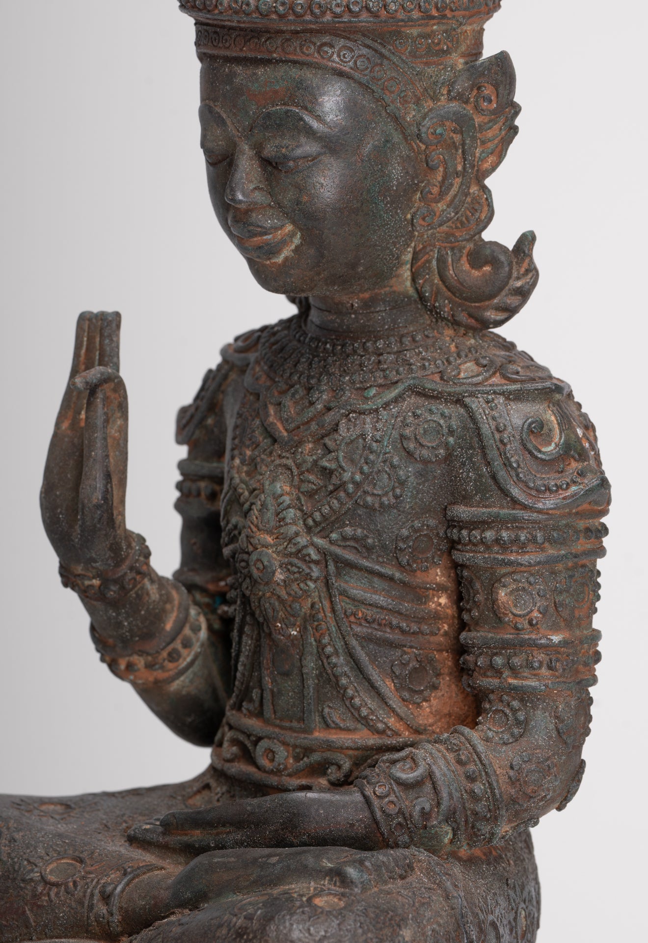 Buddha Statue - Seated Antique Laos Style Teaching Buddha Statue - 61cm/24"