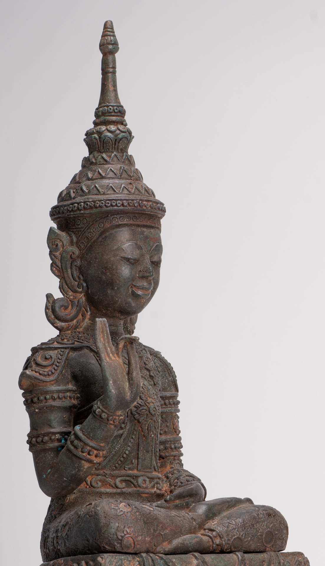 Buddha Statue - Seated Antique Laos Style Teaching Buddha Statue - 61cm/24"