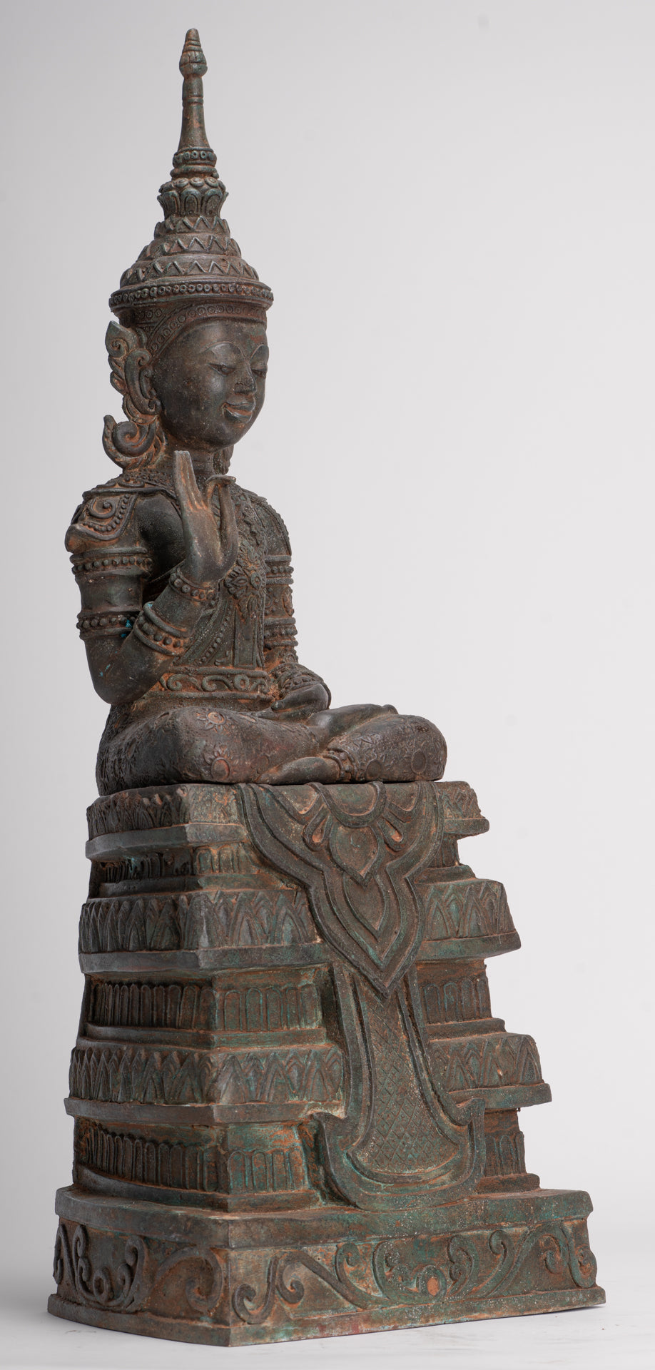 Buddha Statue - Seated Antique Laos Style Teaching Buddha Statue - 61cm/24"