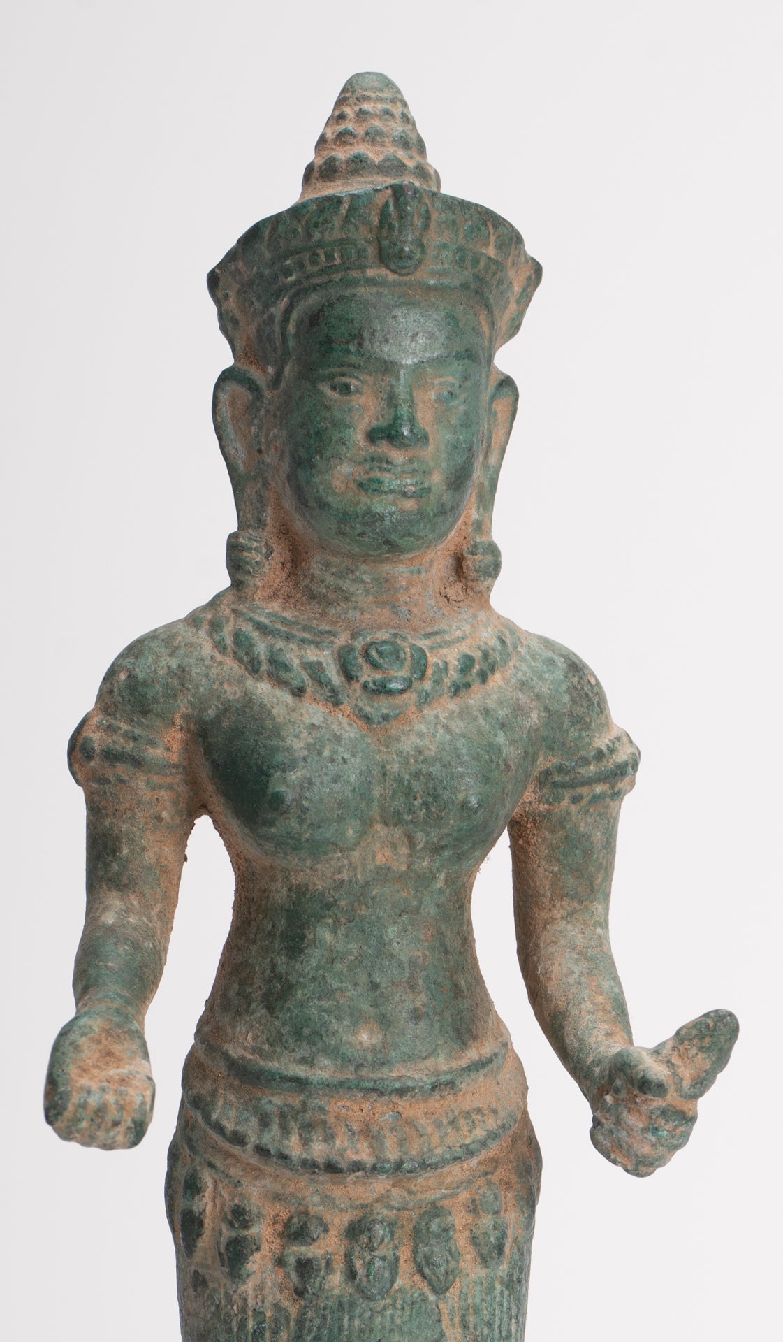 Lakshmi Statue - Antique Khmer Style Bayon Lakshmi Statue / Devi Consort of Vishnu - 27.5cm/11"