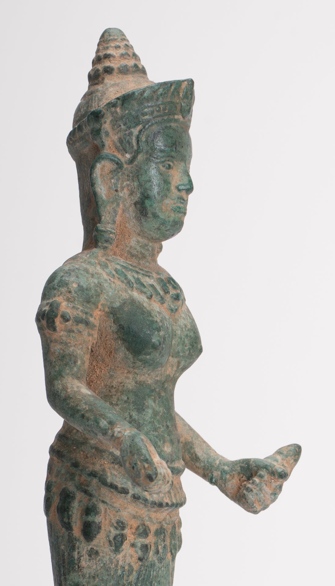 Lakshmi Statue - Antique Khmer Style Bayon Lakshmi Statue / Devi Consort of Vishnu - 27.5cm/11"