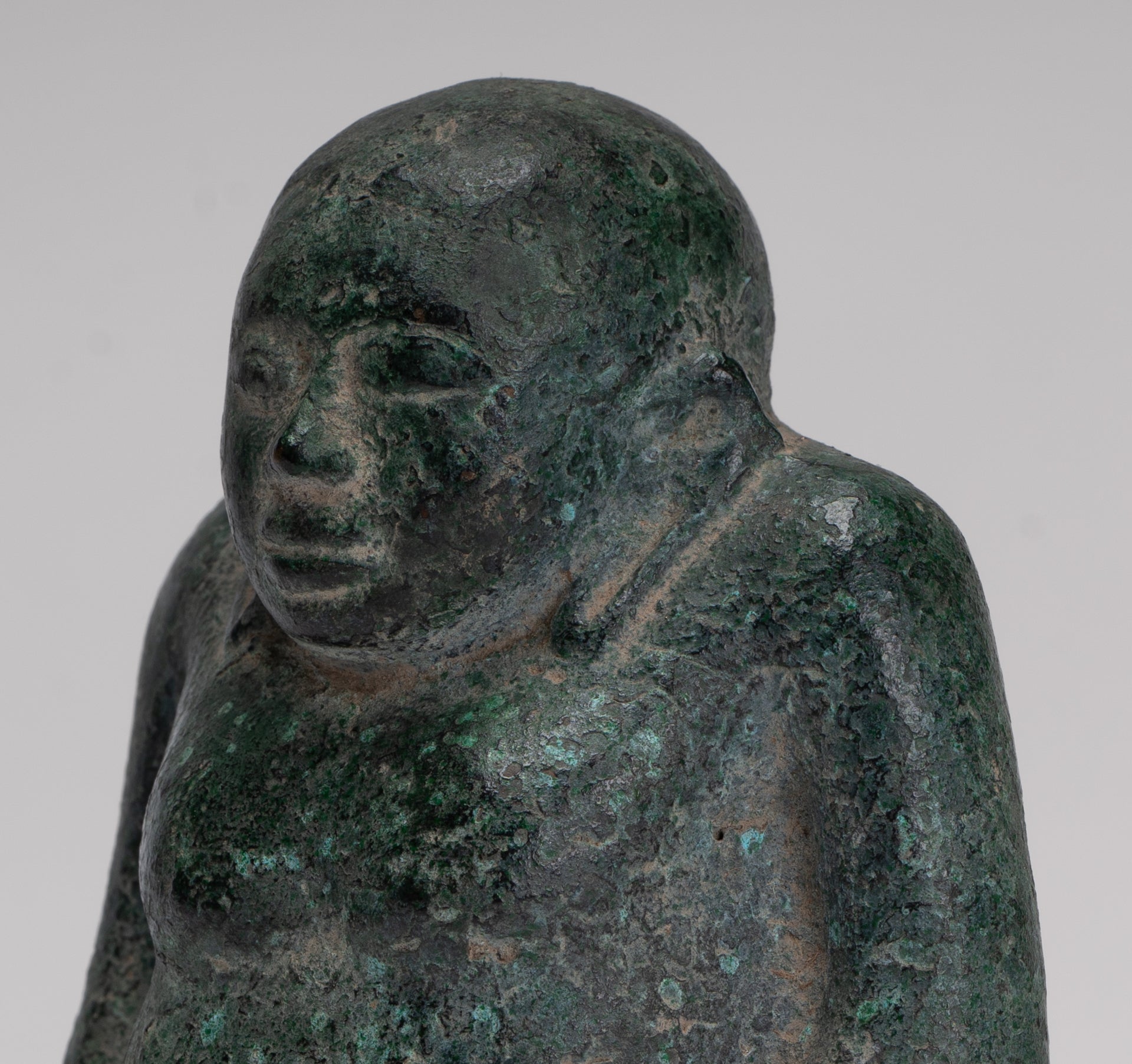 Seated Monk Statue - Antique Thai Style Bronze Phra Sangkachai Monk Statue - 11cm/4"