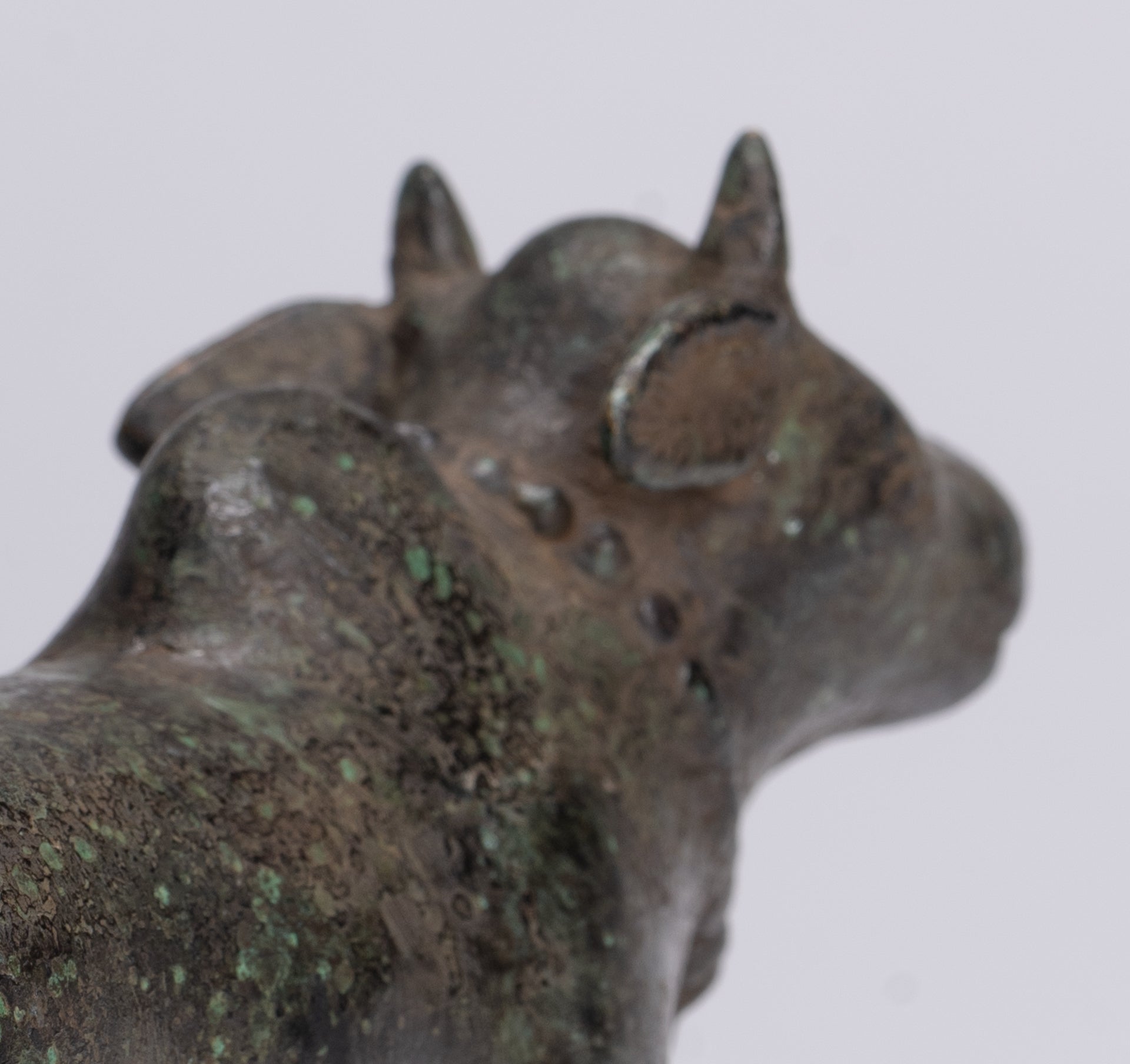 Antique Khmer Style Bronze Nandi Statue - Mount of Shiva - 12.5cm/5" Long