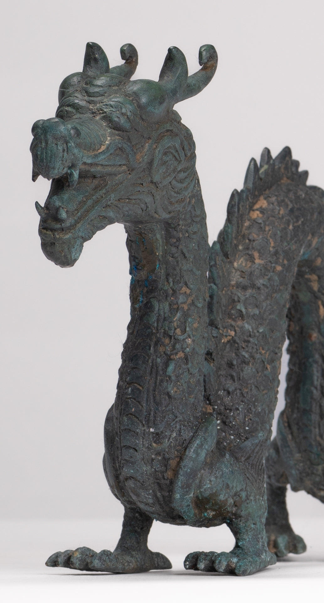 Antique Chinese Style Bronze Dragon Statue - 27cm/11"