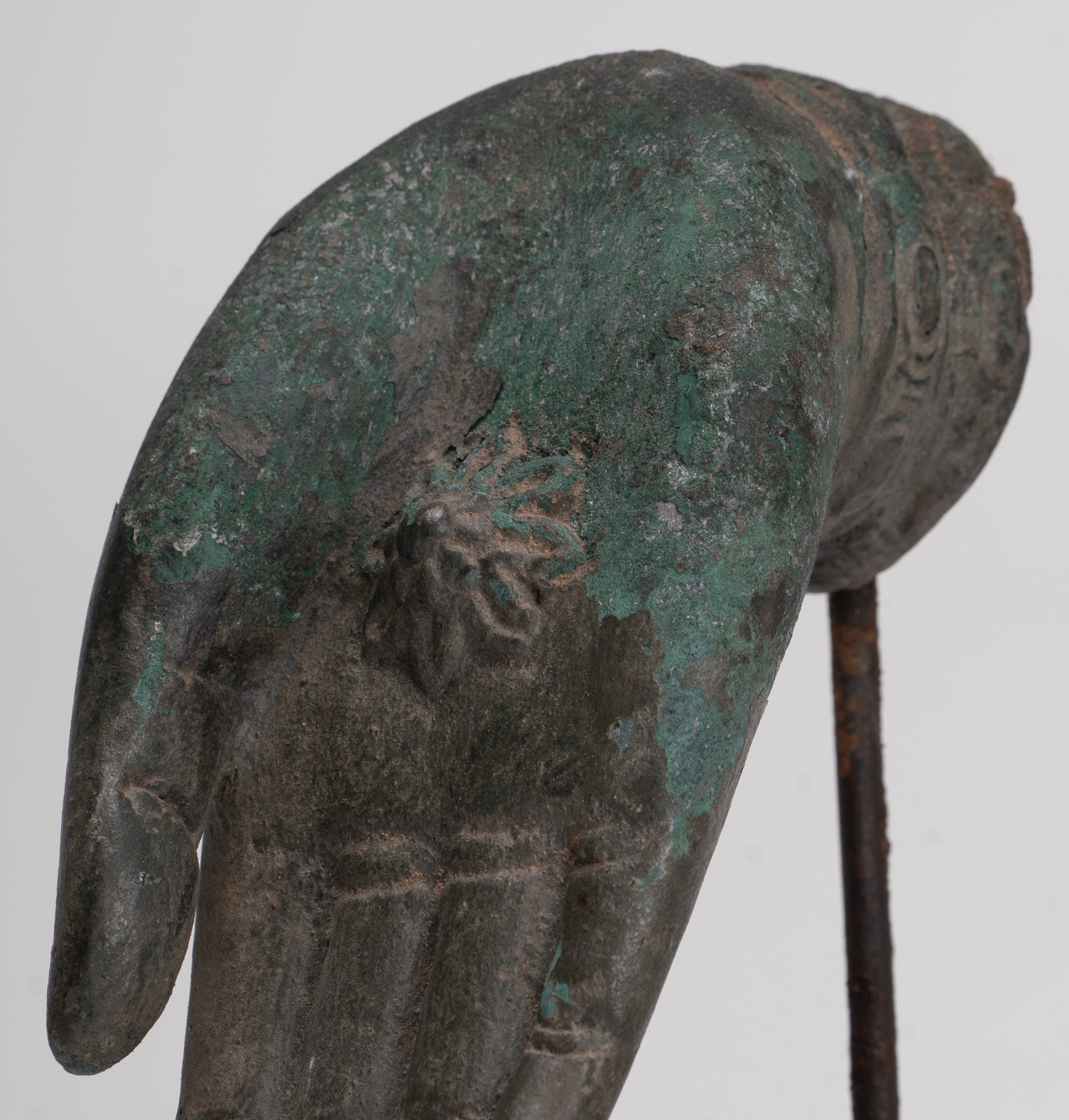 Mounted Antique Thai Style Southeast Asia Bronze Thai Protection Hand - 12.5cm/5"