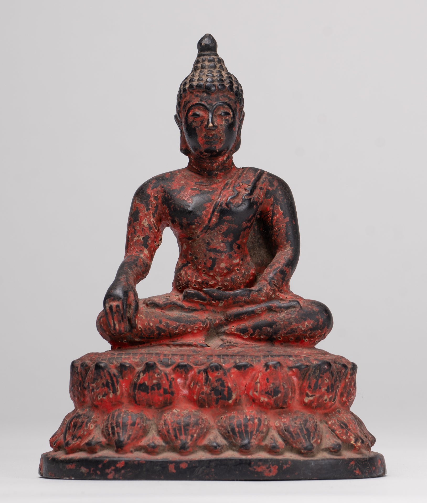 Buddha Statue - Antique Thai Style Bronze Chiang Saen Enlightenment Buddha Statue - 13cm/5"