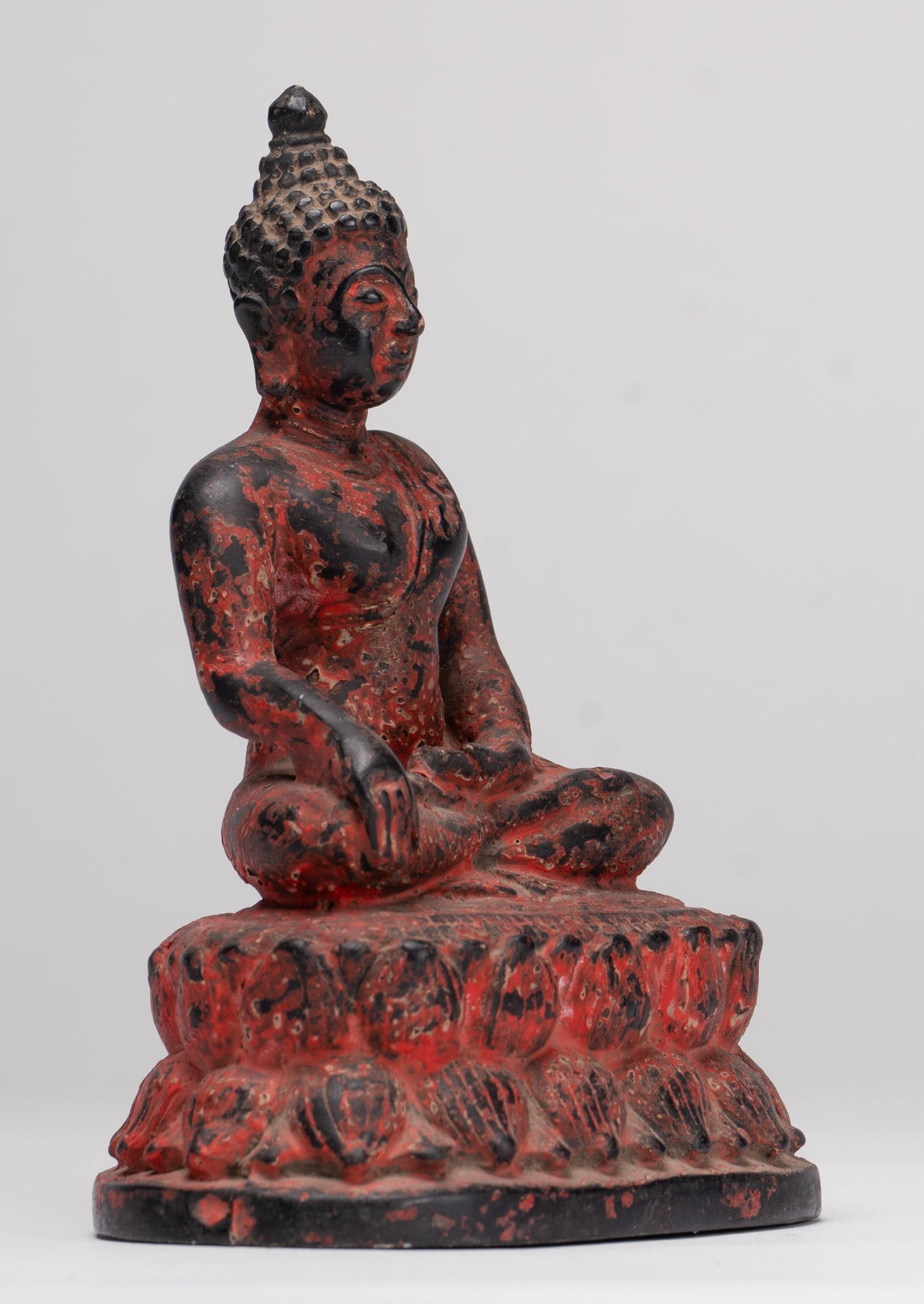 Buddha Statue - Antique Thai Style Bronze Chiang Saen Enlightenment Buddha Statue - 13cm/5"