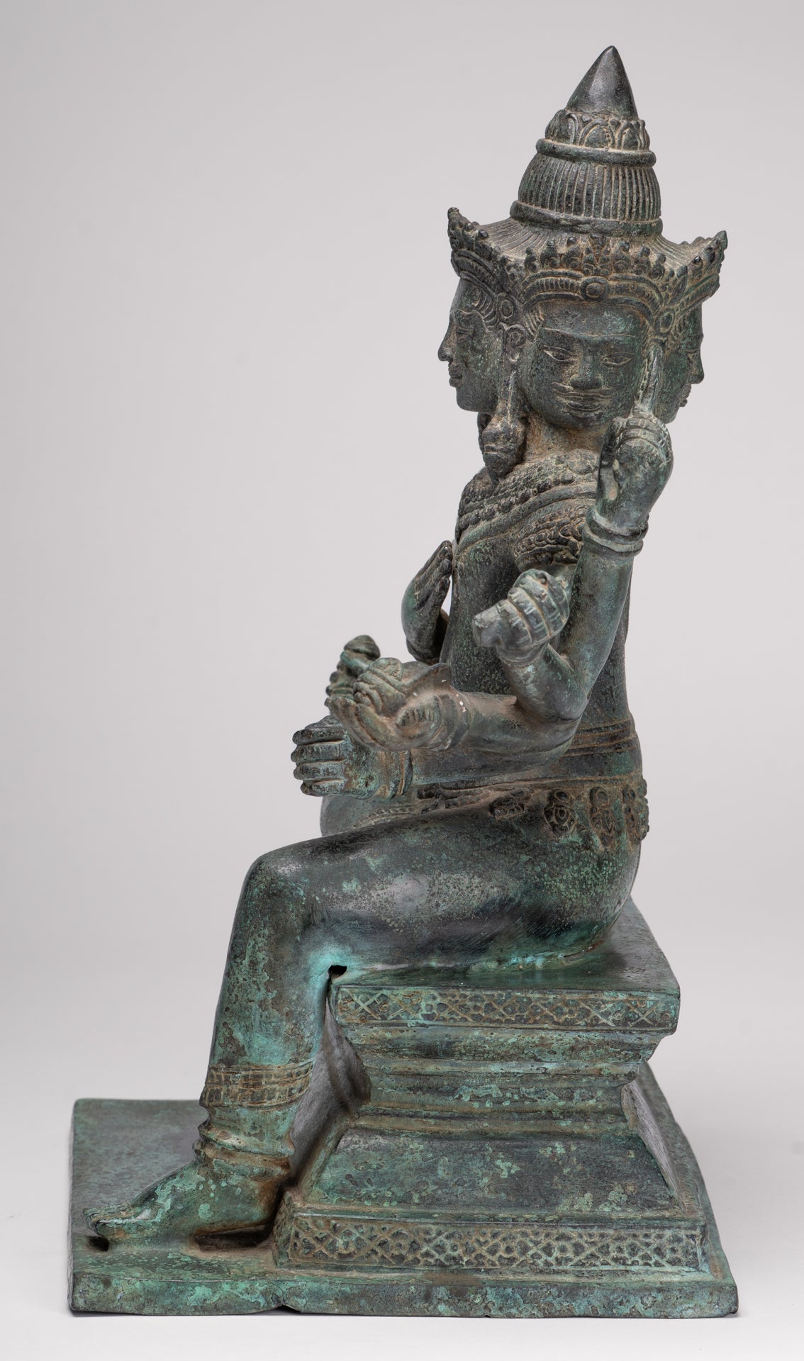 Brahma Statue - Antique Khmer Style Bronze Angkor Wat Brahma - Hindu God Creation - 38cm/15"