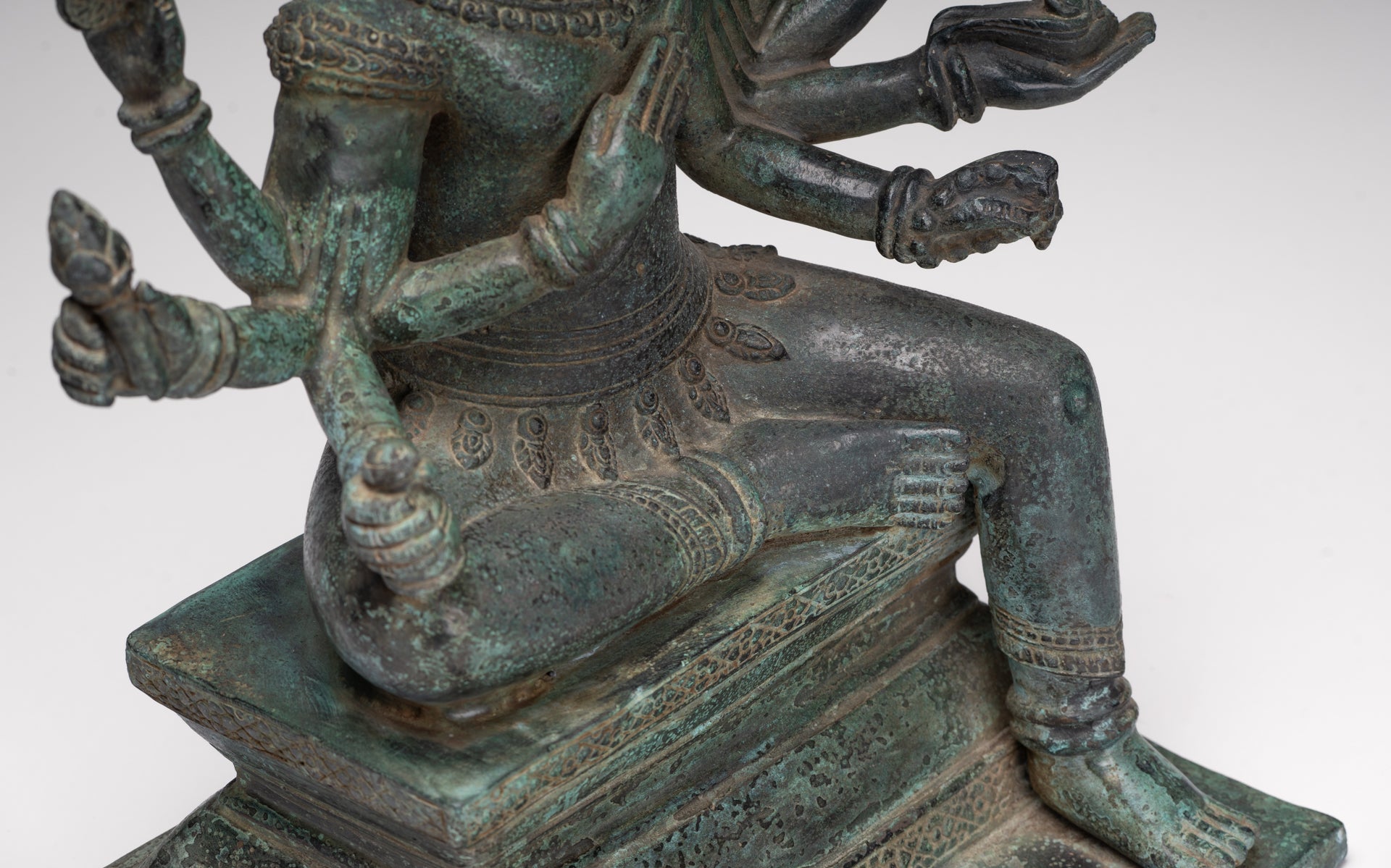 Brahma Statue - Antique Khmer Style Bronze Angkor Wat Brahma - Hindu God Creation - 38cm/15"