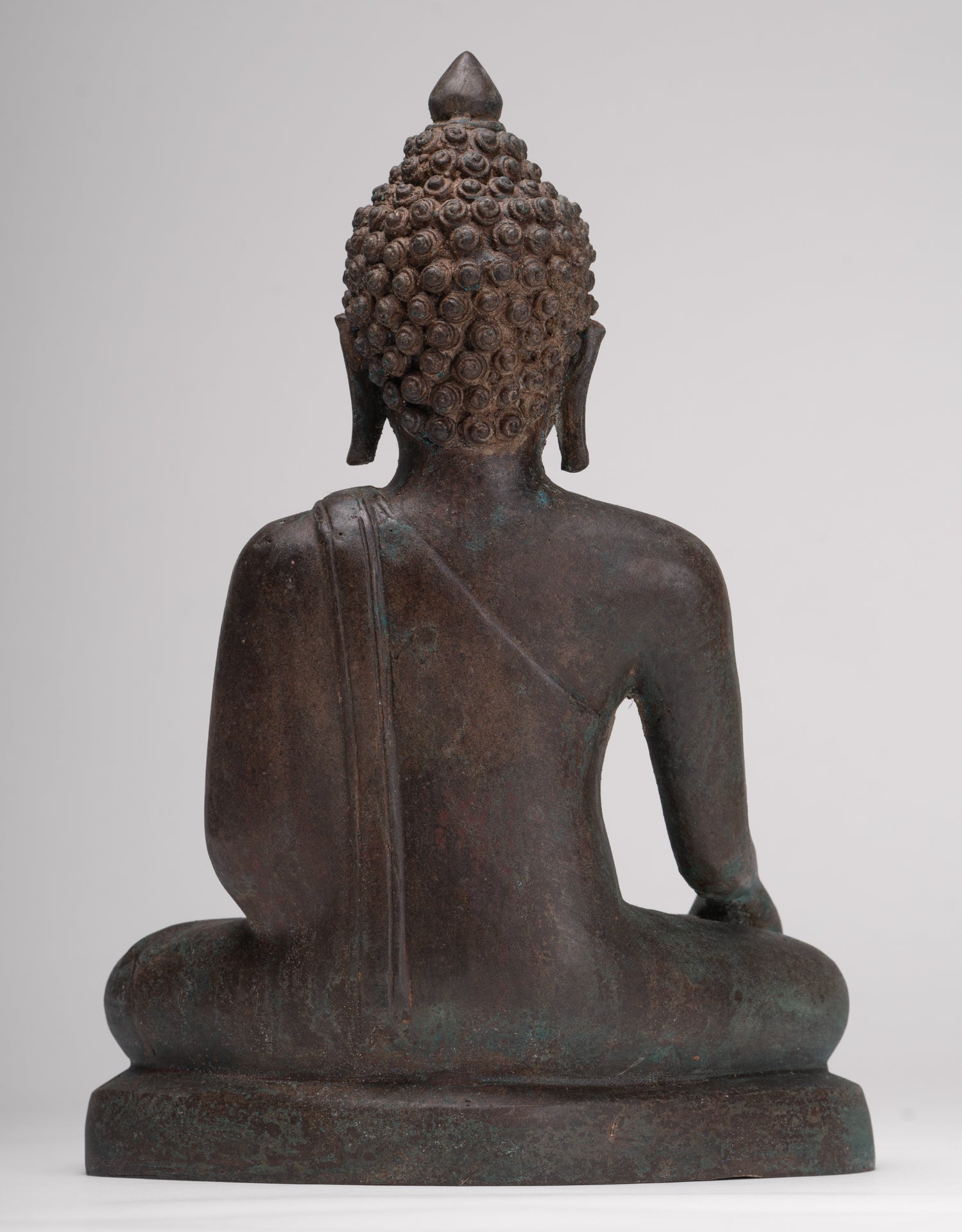 Antique Thai Style Bronze Chiang Saen Enlightenment Buddha Statue - 30cm/12"