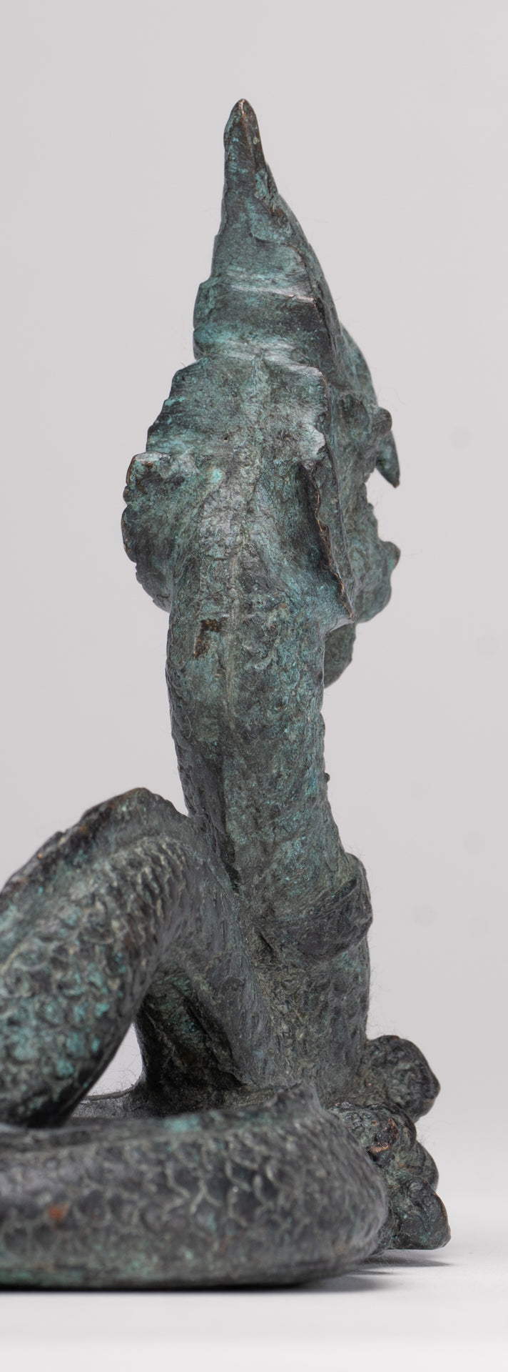 Naga Statue - Antique Thai Style Bronze Protective Naga, Snake or Serpent Statue - 11.5cm/5"