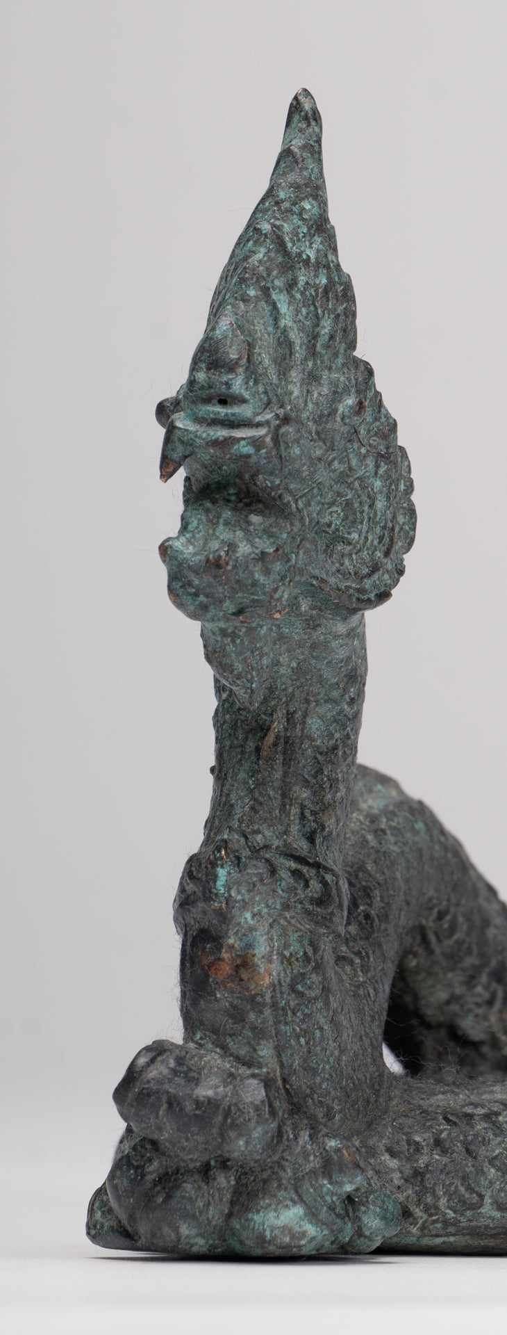 Naga Statue - Antique Thai Style Bronze Protective Naga, Snake or Serpent Statue - 11.5cm/5"